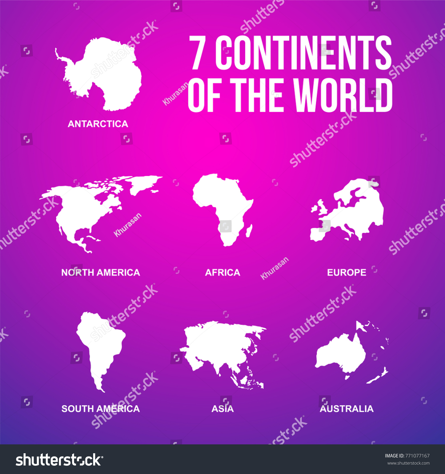 Continents World Vector Illustration Stock Vector Royalty Free