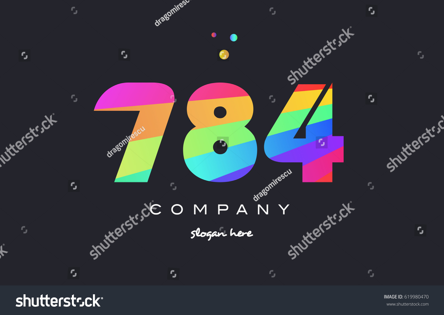 SVG of 784 creative color green orange blue magenta pink number digit company logo vector icon spectrum svg