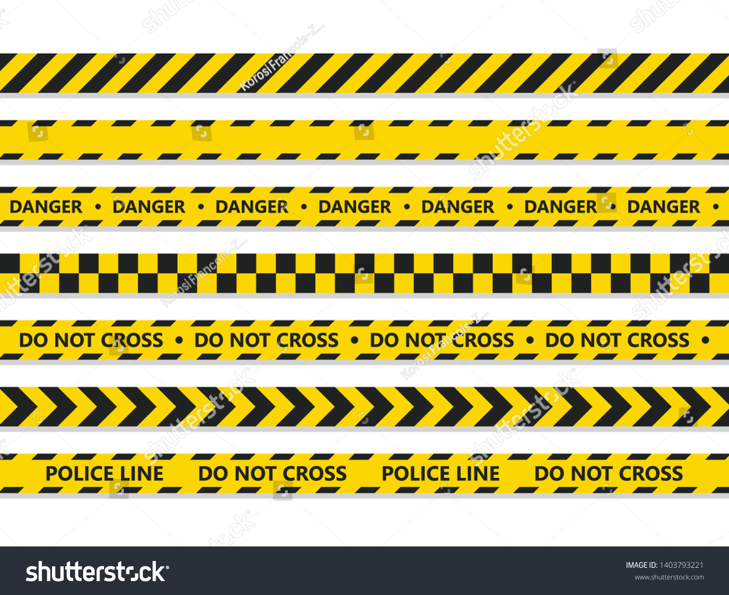 SVG of 	
Crime line tape. Police danger caution vector yellow barrier. Not cross security line svg
