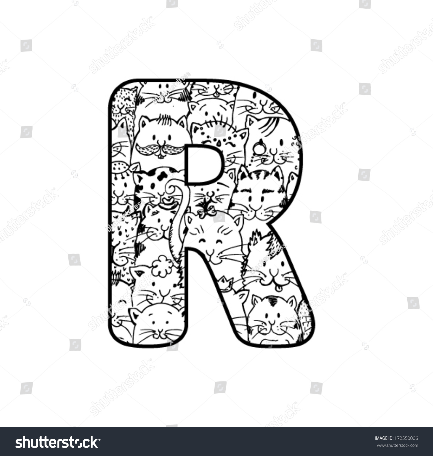 Cute Vector Cat Alphabet