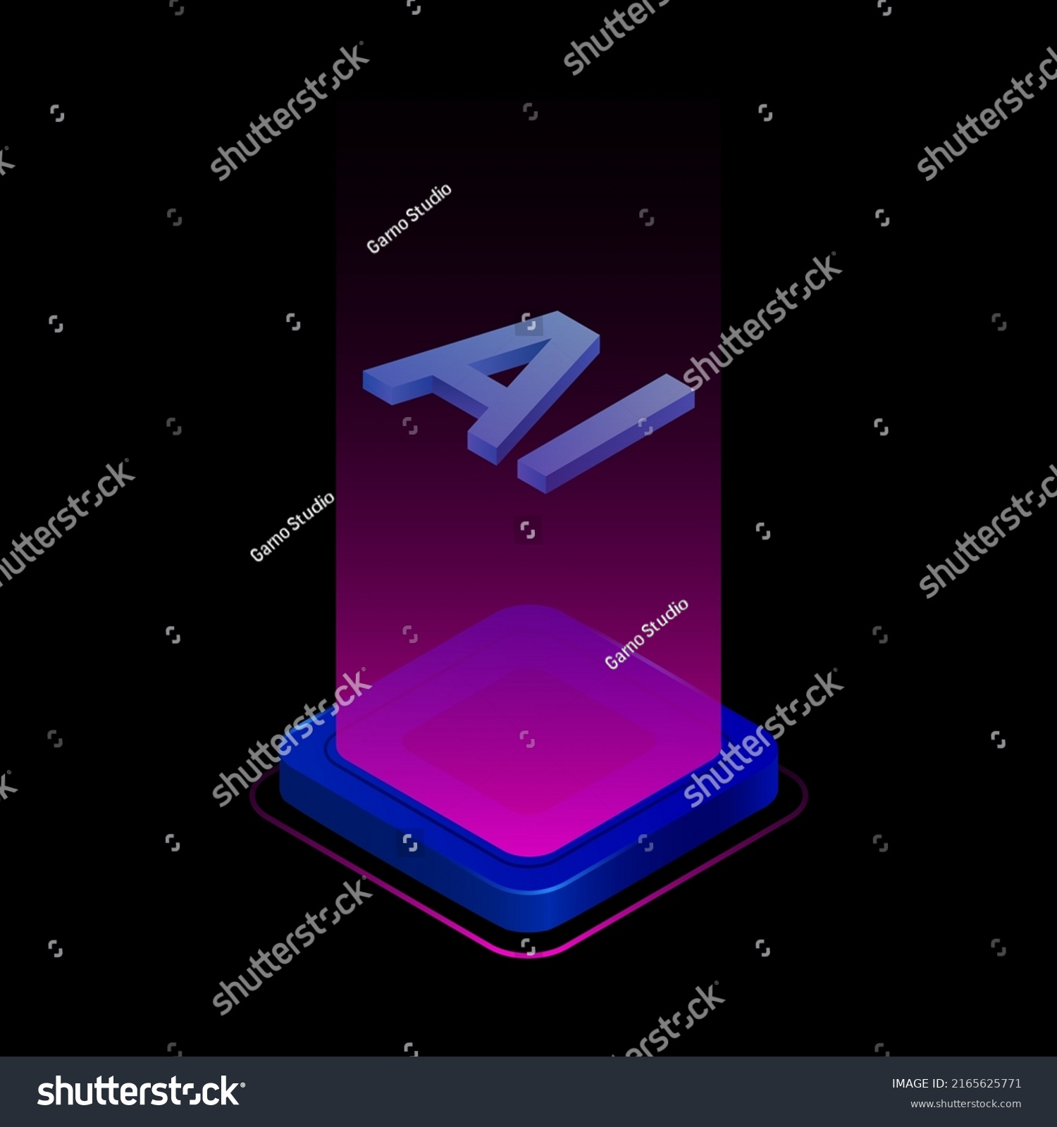 3d Ai Icon Pink Light Isometric Stock Vector (Royalty Free) 2165625771 ...