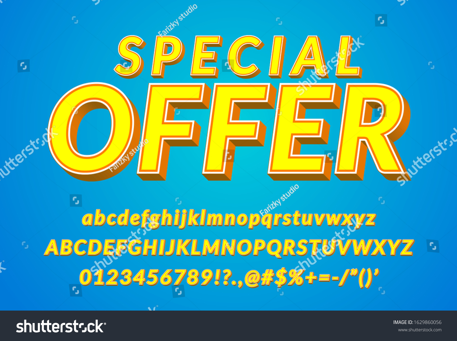 3d Alphabet Special Offer Word Template Stock Vector Royalty Free
