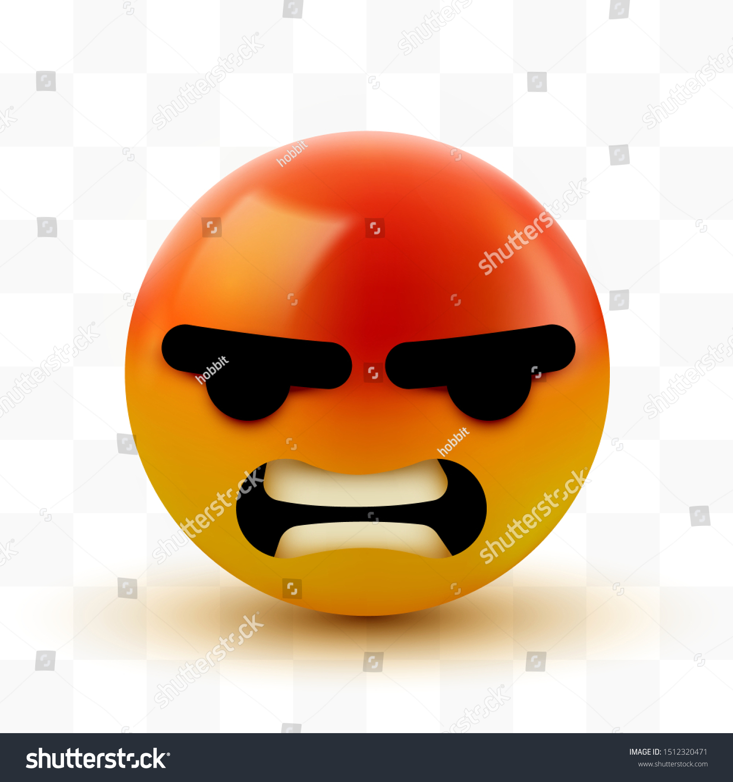 3d Angry Mad Emoji Sign Emoticon Stock Vector (Royalty Free) 1512320471 ...