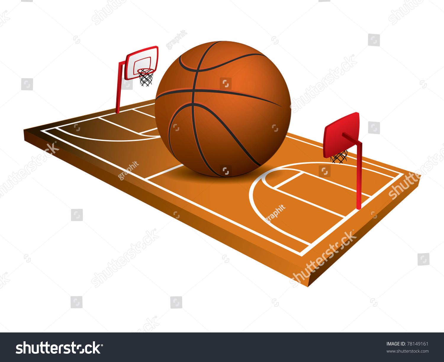 Download 3d Basketball Field Vector Stock Vector 78149161 - Shutterstock