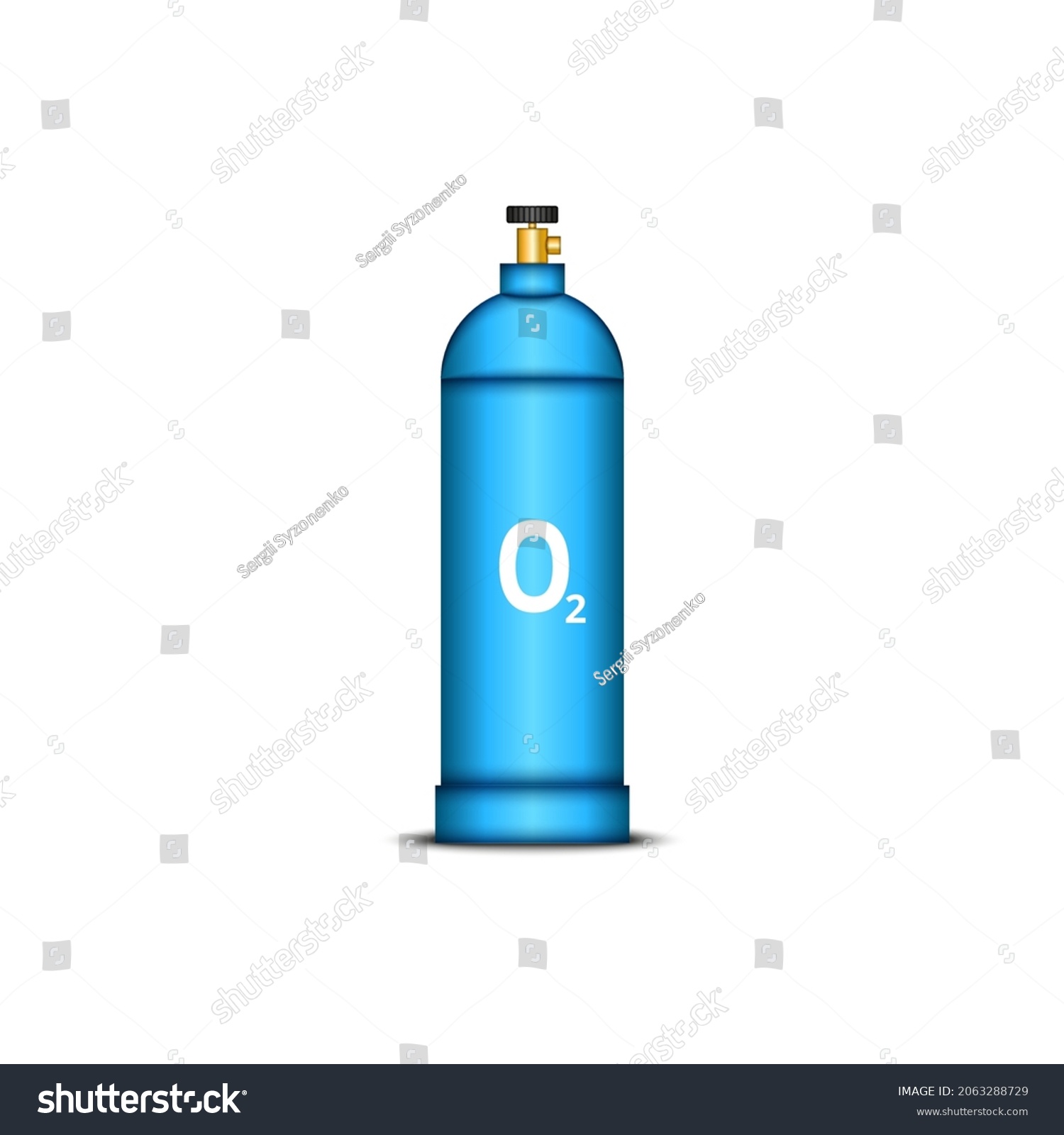 3d Blue Oxygen Cylinder O2 Isolated Stock Vector (Royalty Free ...