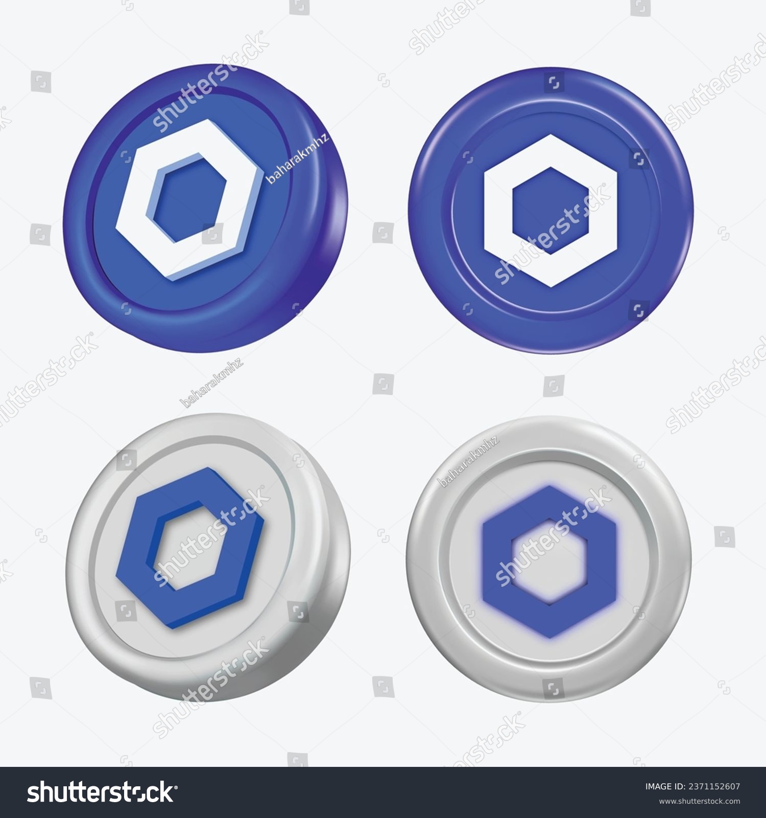 SVG of 3d Chainlink Cryptocurrency Coin (LINK
) on white background. Vector illustration svg