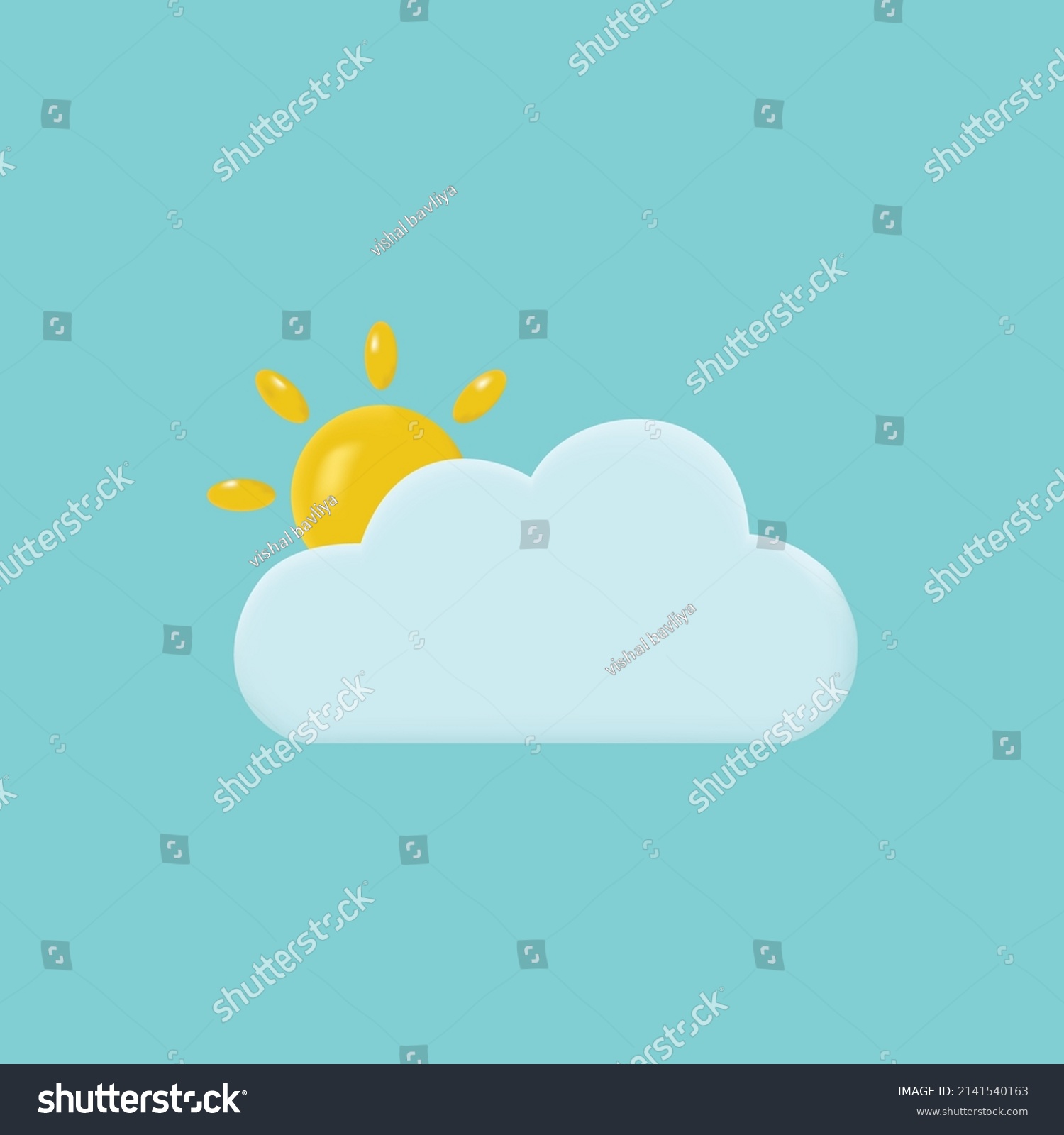 3d Cloud Sun Vector Illustration3d Weather Stock Vector (Royalty Free ...