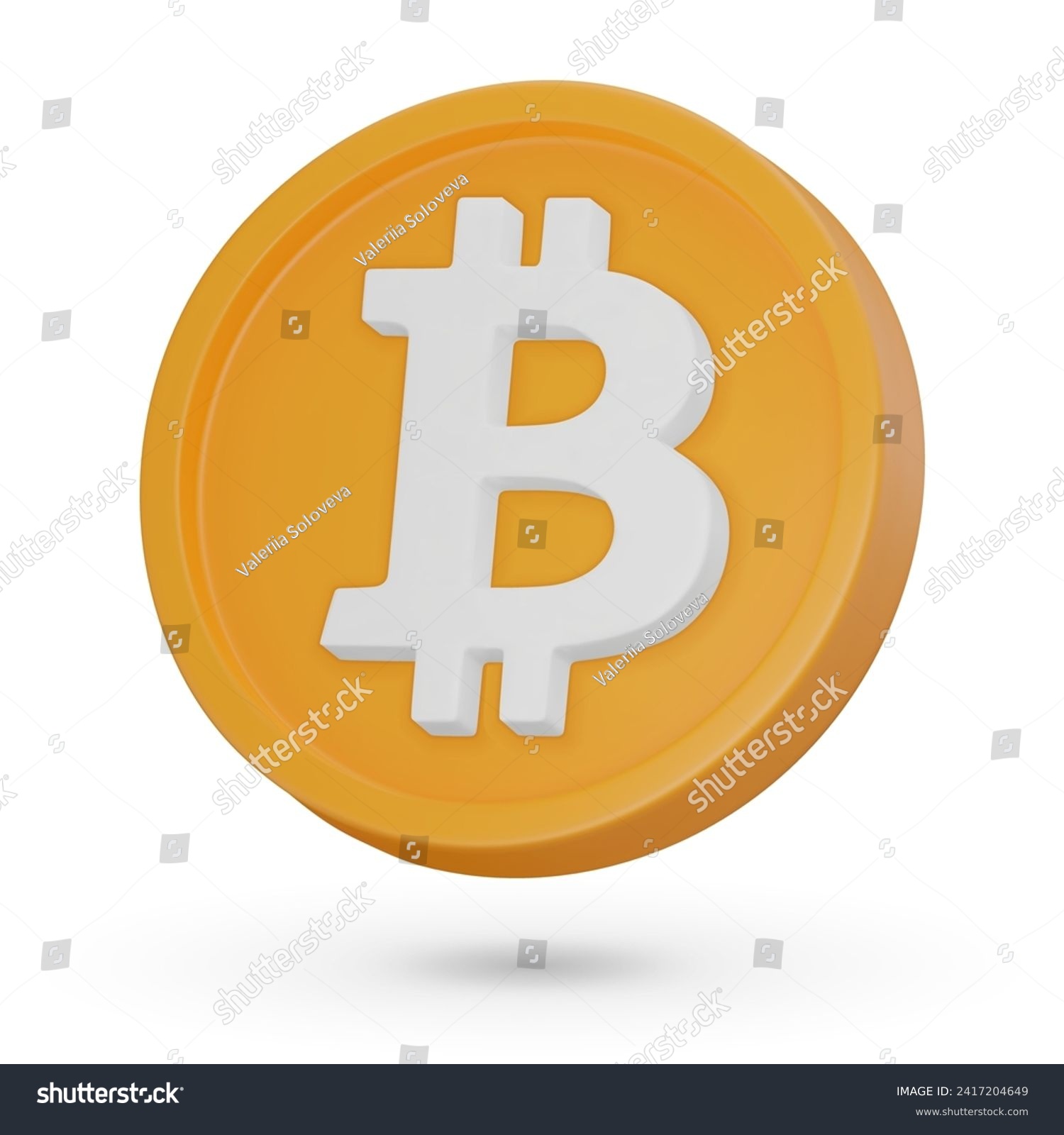 SVG of 3D coin. Cryptocurrency symbol Bitcoin BTC. 3D Vector icon. Illustration isolated on a white background svg