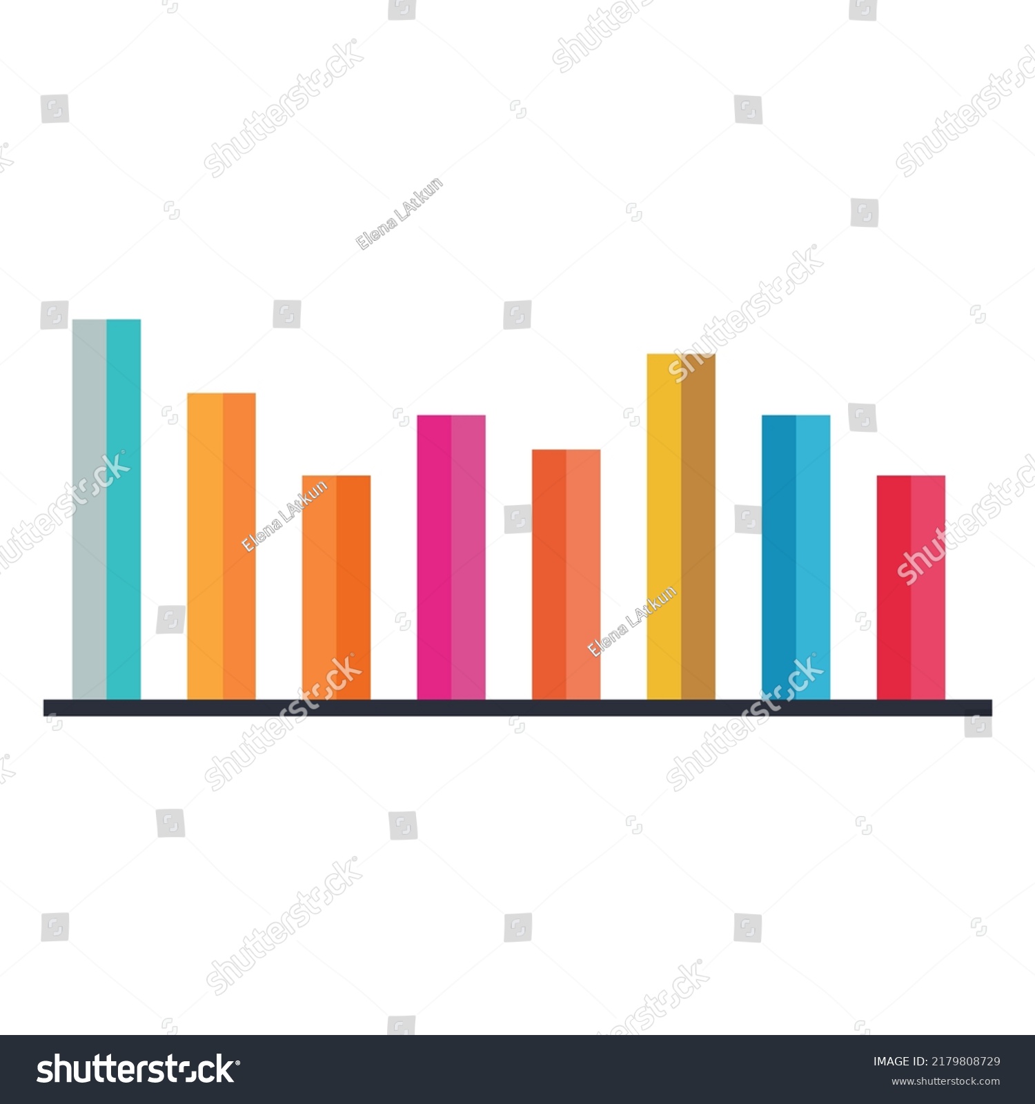 2d Colorful Bar Chart Infographic High Stock Vector (Royalty Free