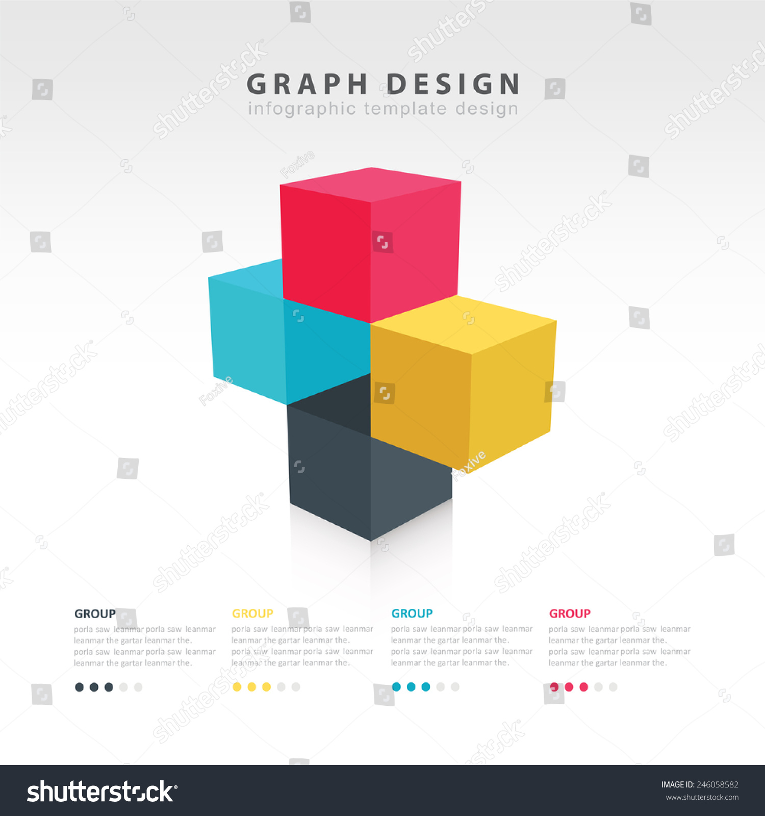 3d Cube Graph Info Graphic Design Stock Vector Royalty Free