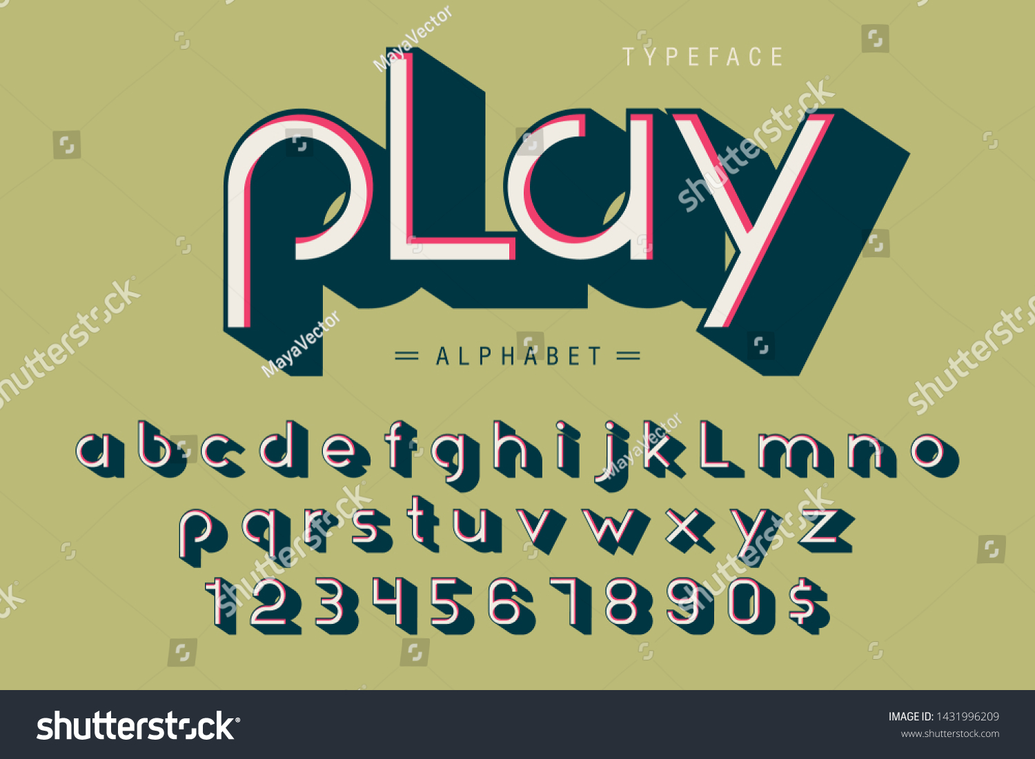 Download 3d Display Design Font Alphabet Letters Stock Vector Royalty Free 1431996209 3D SVG Files Ideas | SVG, Paper Crafts, SVG File