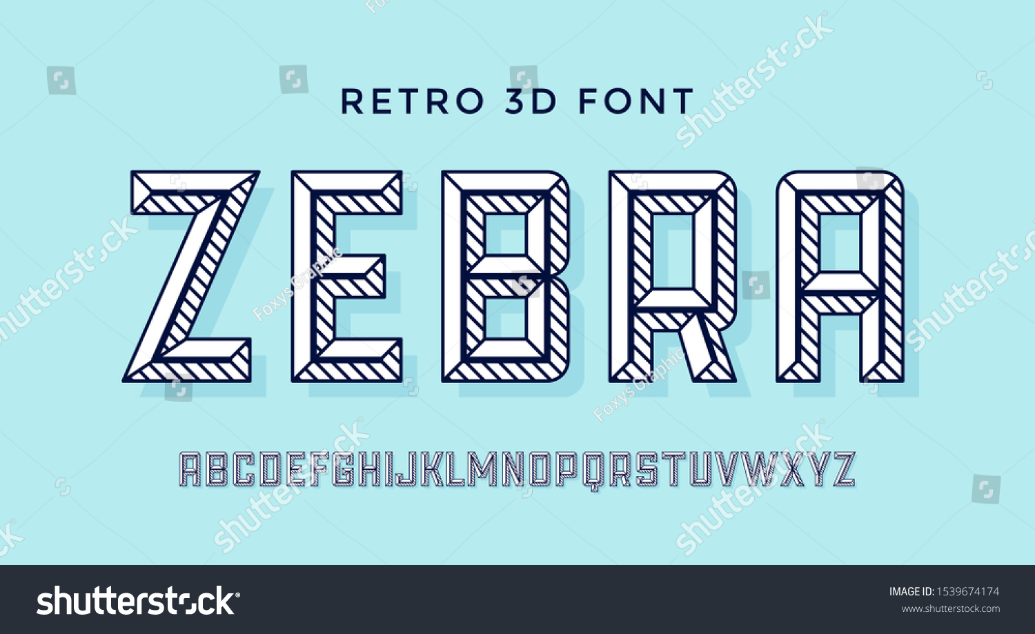 Download 3d Display Font Display Line Alphabet Stock Vector Royalty Free 1539674174 PSD Mockup Templates