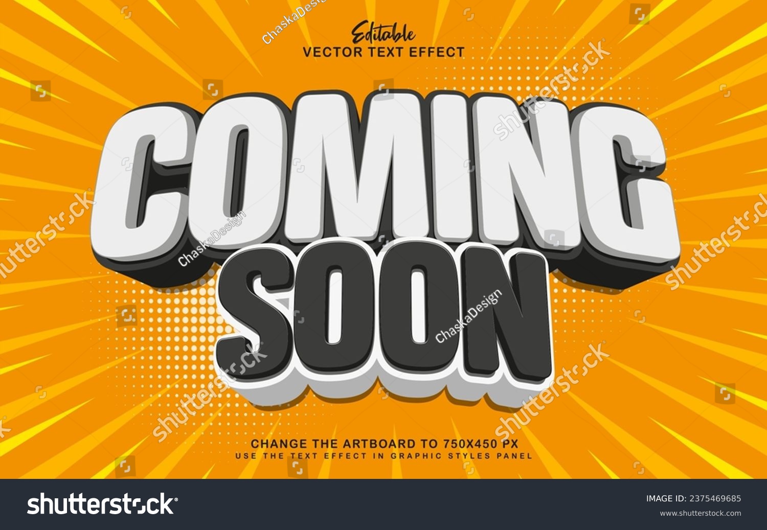 SVG of 3d editable coming soon text effect style svg