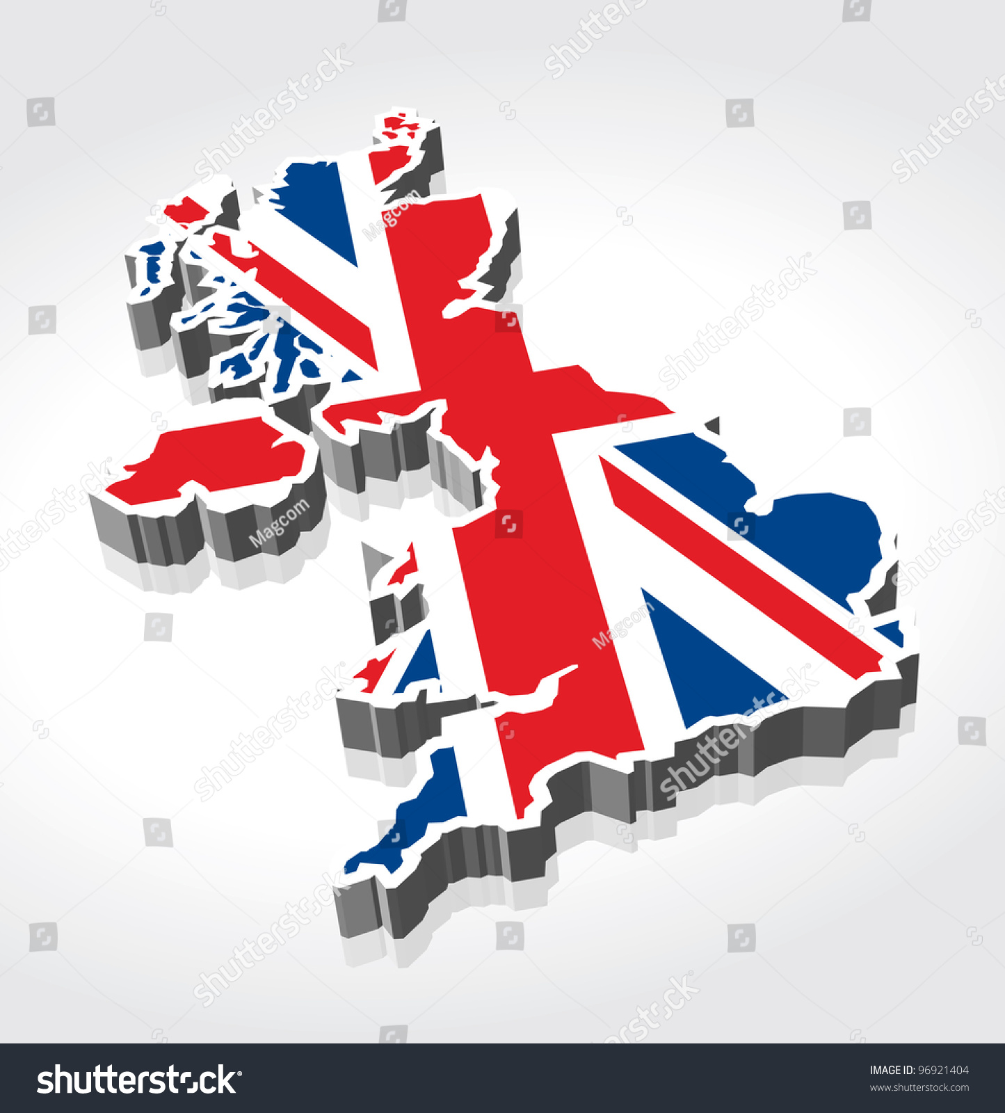 3d Flag Map Uk United Kingdom Stock Vector Royalty Free 96921404 Shutterstock 7696