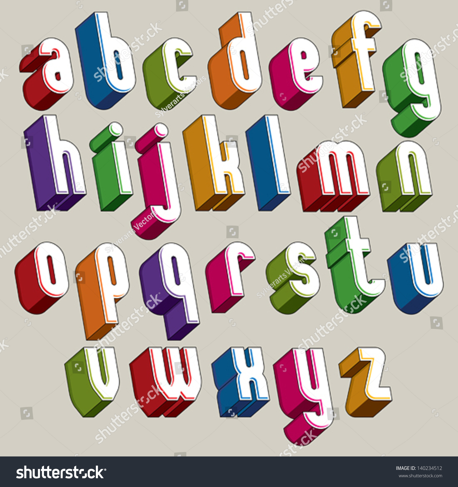 3d Font, Vector Colorful Letters, Geometric Dimensional Alphabet, Best ...