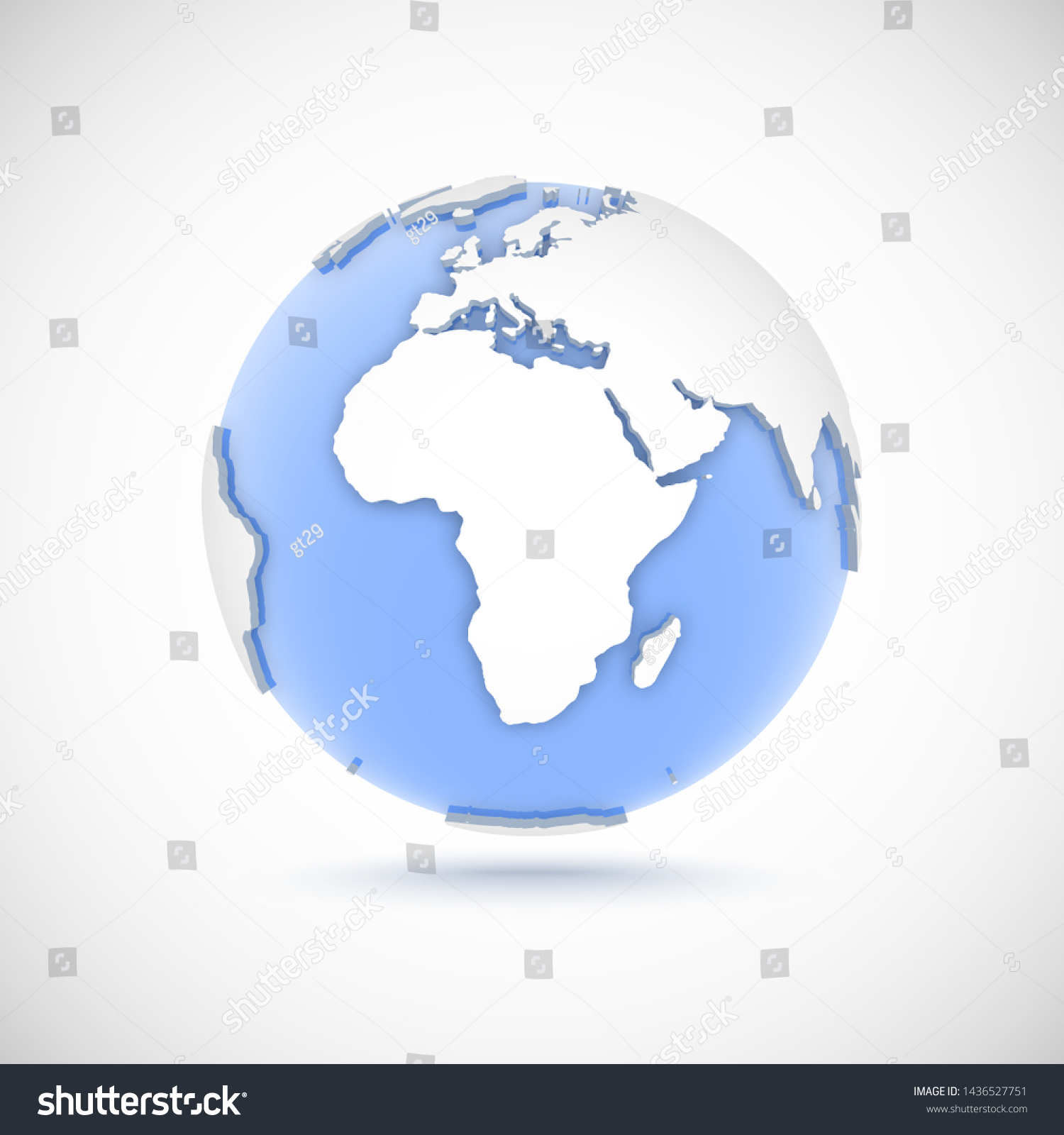 3d Globe White Blue Colors 3d Stock Vector (Royalty Free) 1436527751 ...