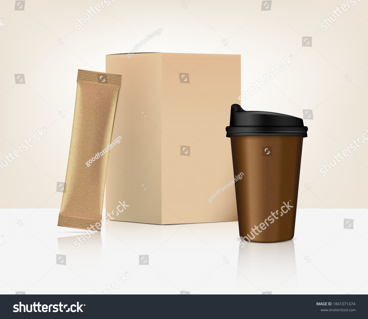 Download 3d Glossy Stick Sachet Mockup Cup Stock Vector Royalty Free 1841071474