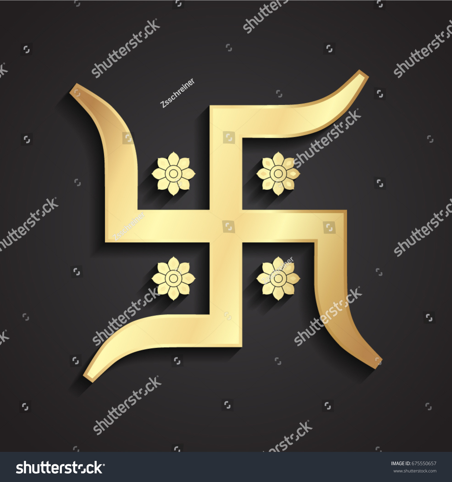 3 D Golden Hindu Swastika Symbol Stock Vector Royalty Free 675550657 Shutterstock 8477