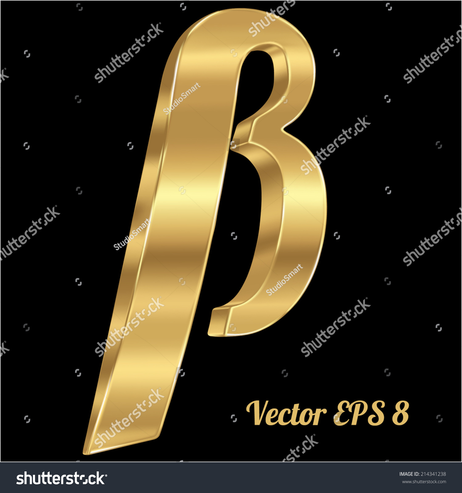 3d Golden Vector Alphabet Letter Eszett Stock Vector Royalty Free