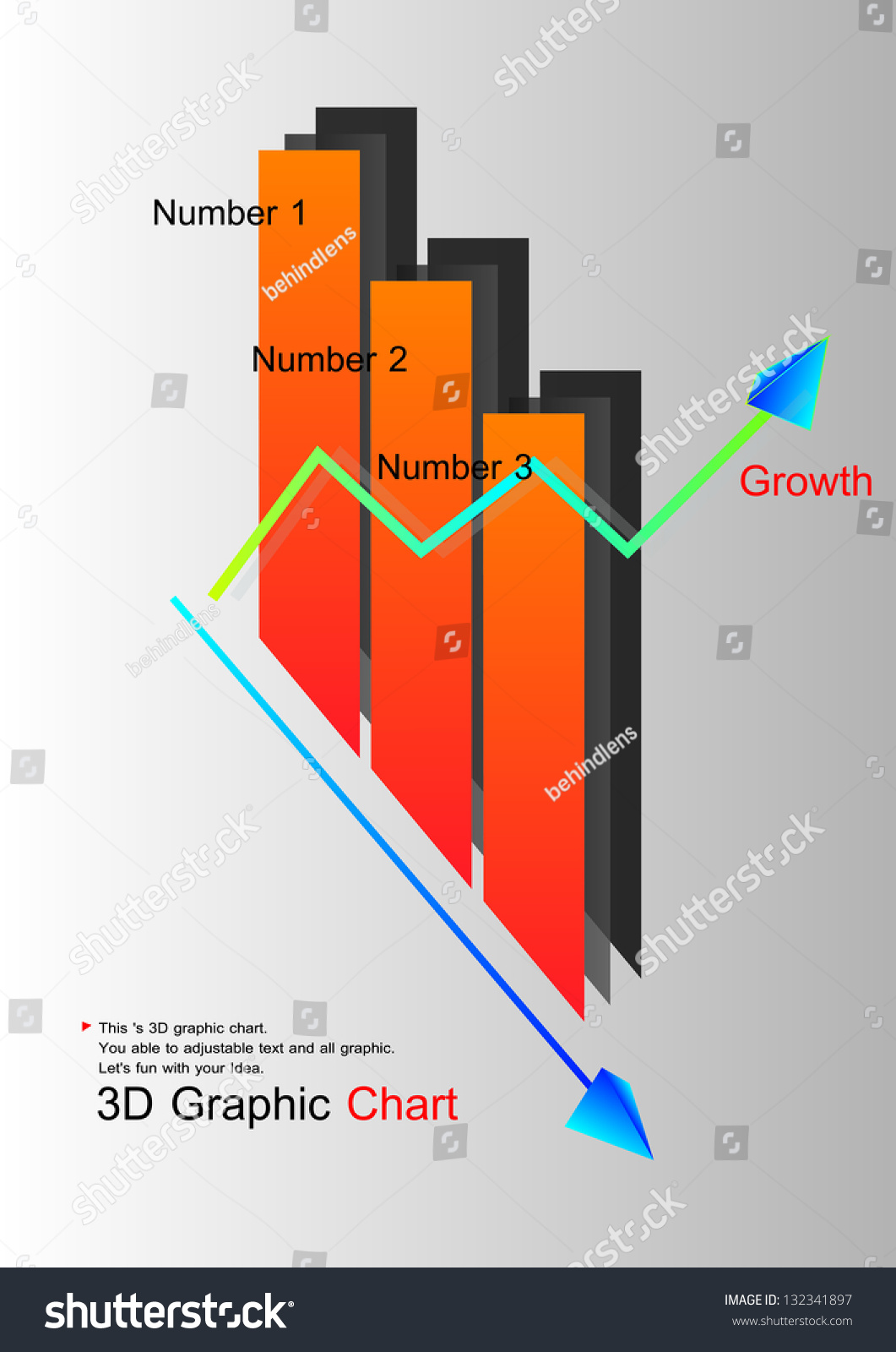 3d Graph Chart Vector Stock Vector 132341897 - Shutterstock