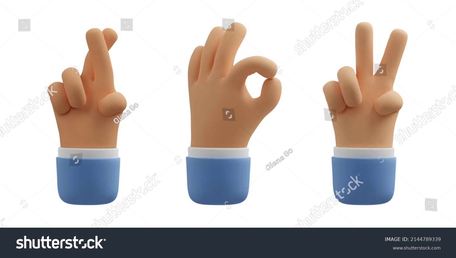 3d Hand Gesture Icon Set Vector Stock Vector (Royalty Free) 2144789339 ...