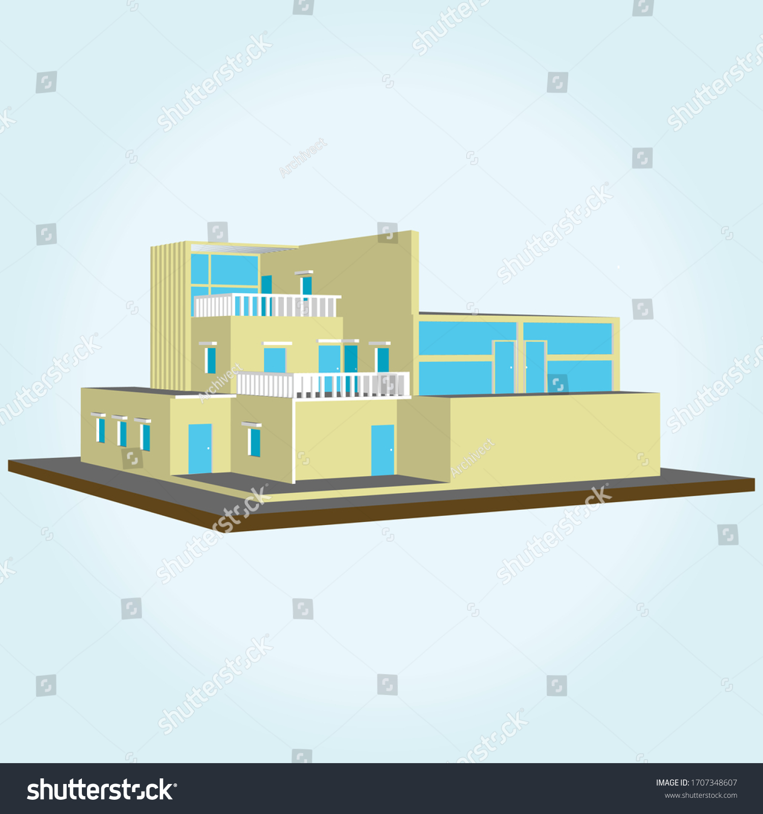 3d Houses Homes Residential Real Estate Stock Vector (Royalty Free ...