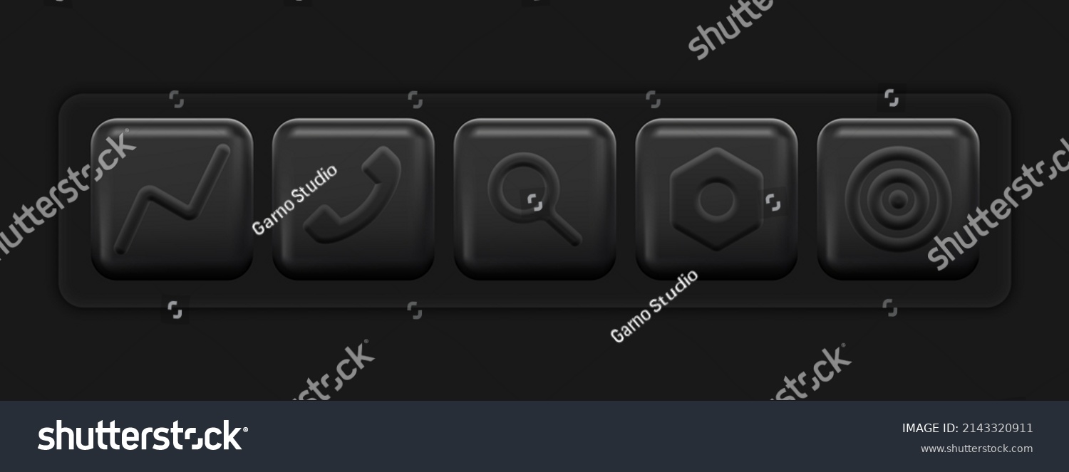 3d Icons Black Set Basic Mobile Stock Vector (Royalty Free) 2143320911