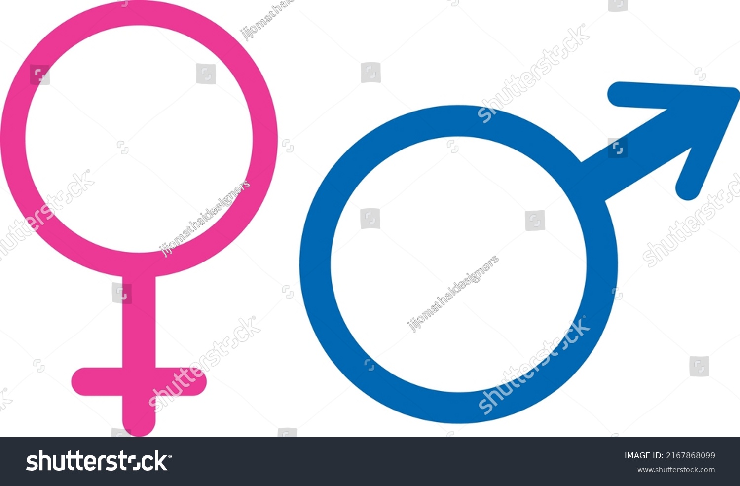 2d Illustration Male Female Gender Symbols Stock Vector Royalty Free