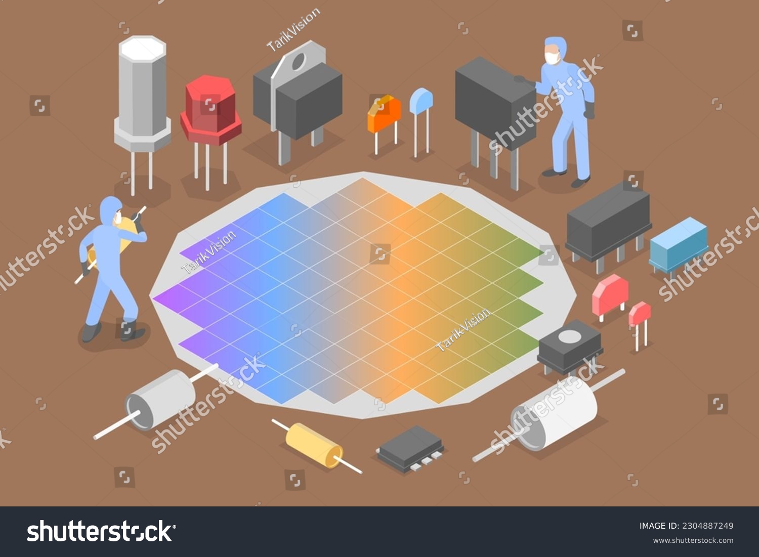 SVG of 3D Isometric Flat Vector Conceptual Illustration of Semiconductor Technology, Nanotechnology CPU Factory svg