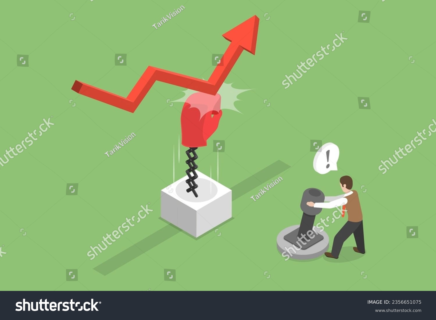 SVG of 3D Isometric Flat Vector Conceptual Illustration of Stock Market Rebound, Economical Rise After a Fall svg