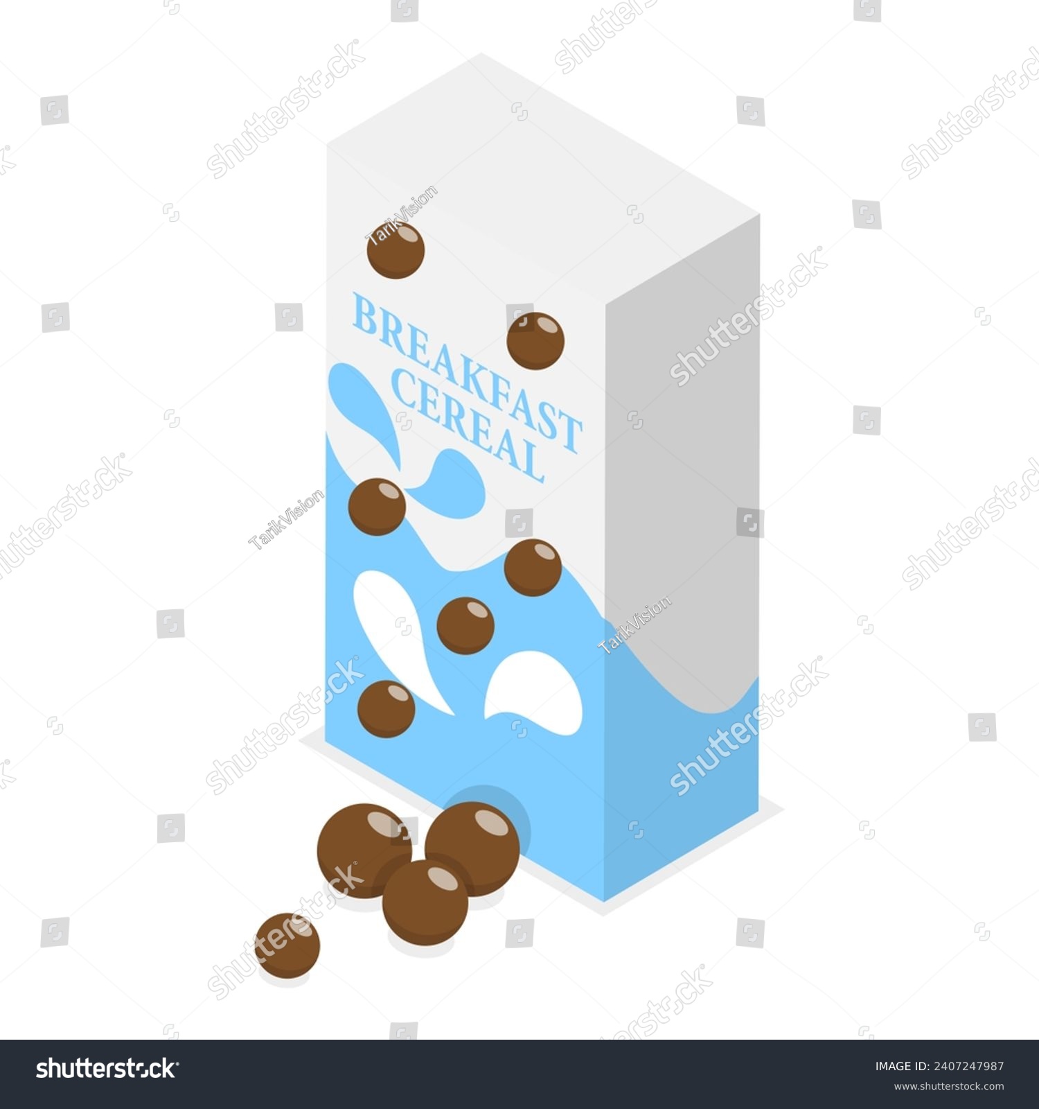 SVG of 3D Isometric Flat Vector Set of Breakfast Cereals, Corn Flakes or Porridge Oatmeal. Item 1 svg
