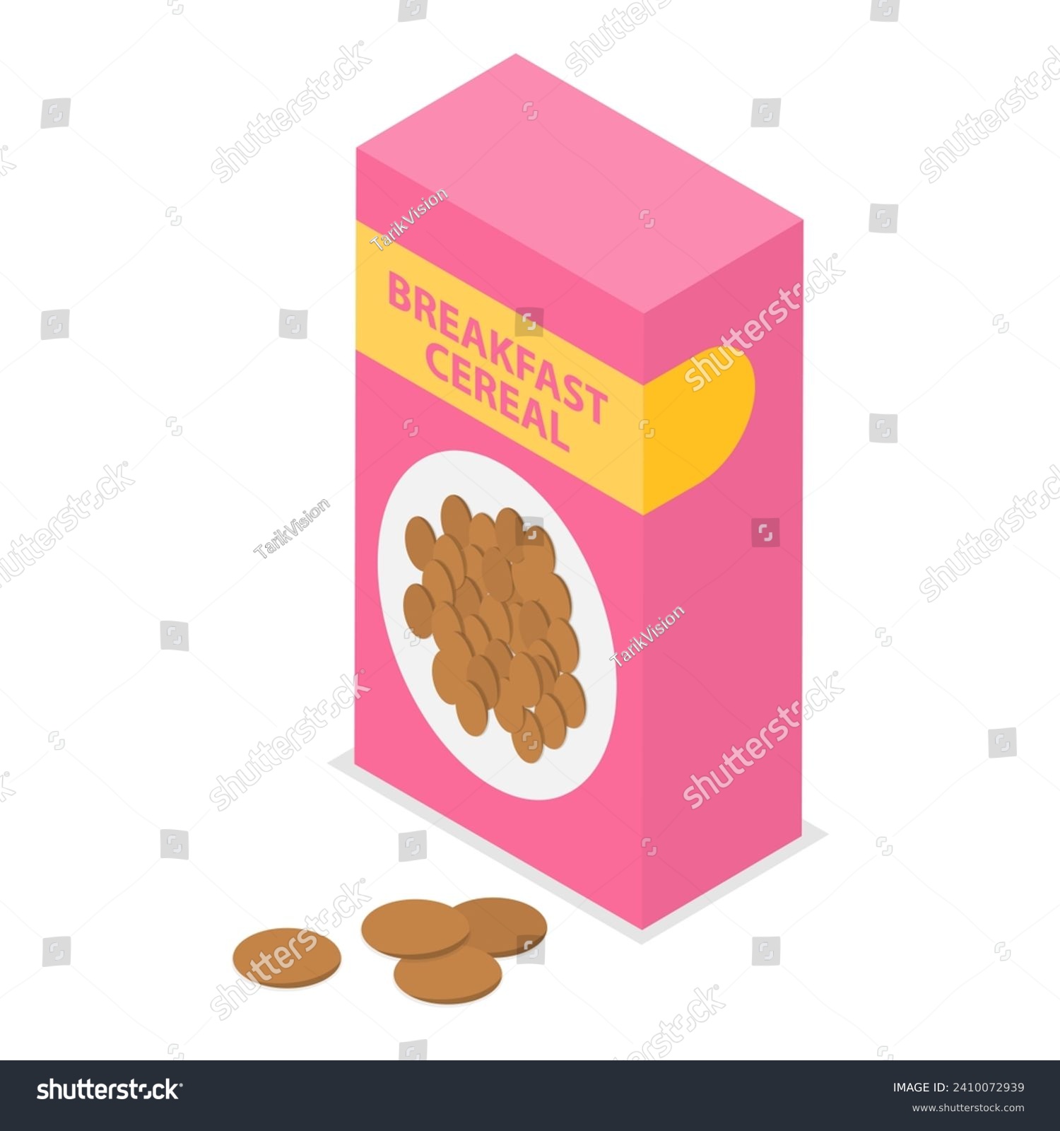 SVG of 3D Isometric Flat Vector Set of Breakfast Cereals, Corn Flakes or Porridge Oatmeal. Item 3 svg