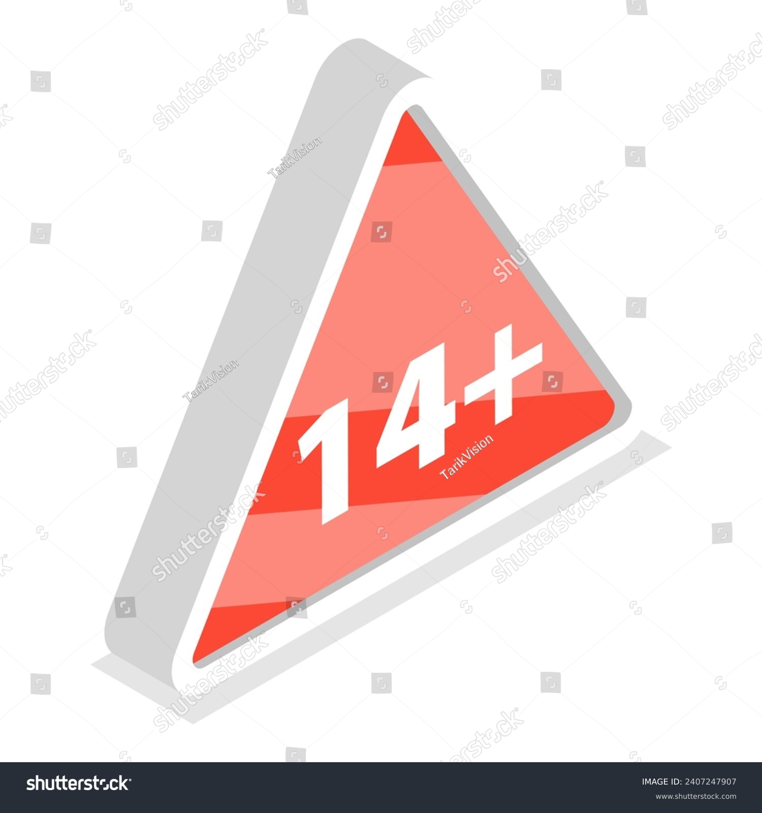 SVG of 3D Isometric Flat Vector Set of Sensitive Content Signs, Under Age Content. Item 4 svg