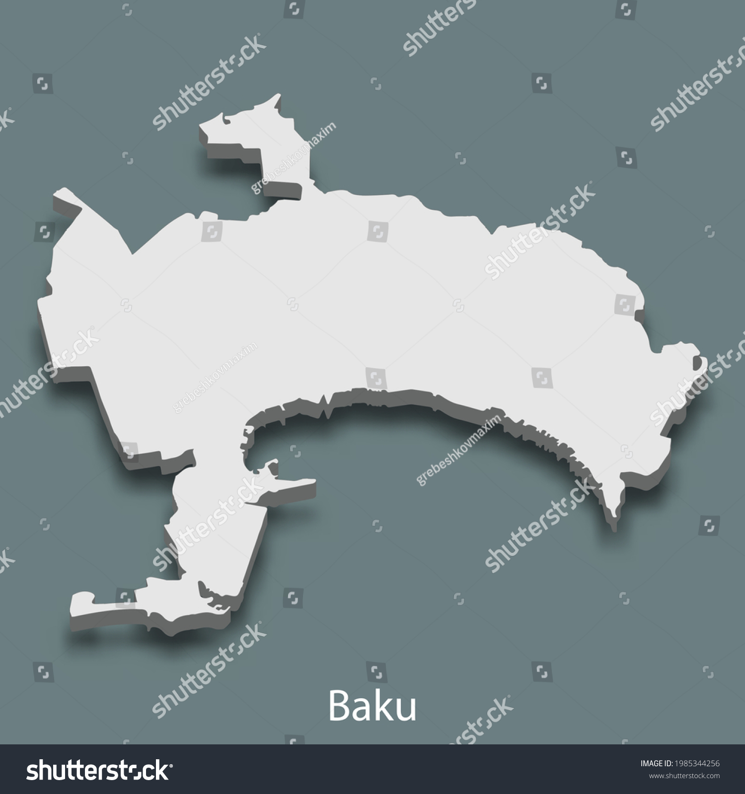 SVG of 3d isometric map of Baku is a city of Azerbaijan , vector illustration svg