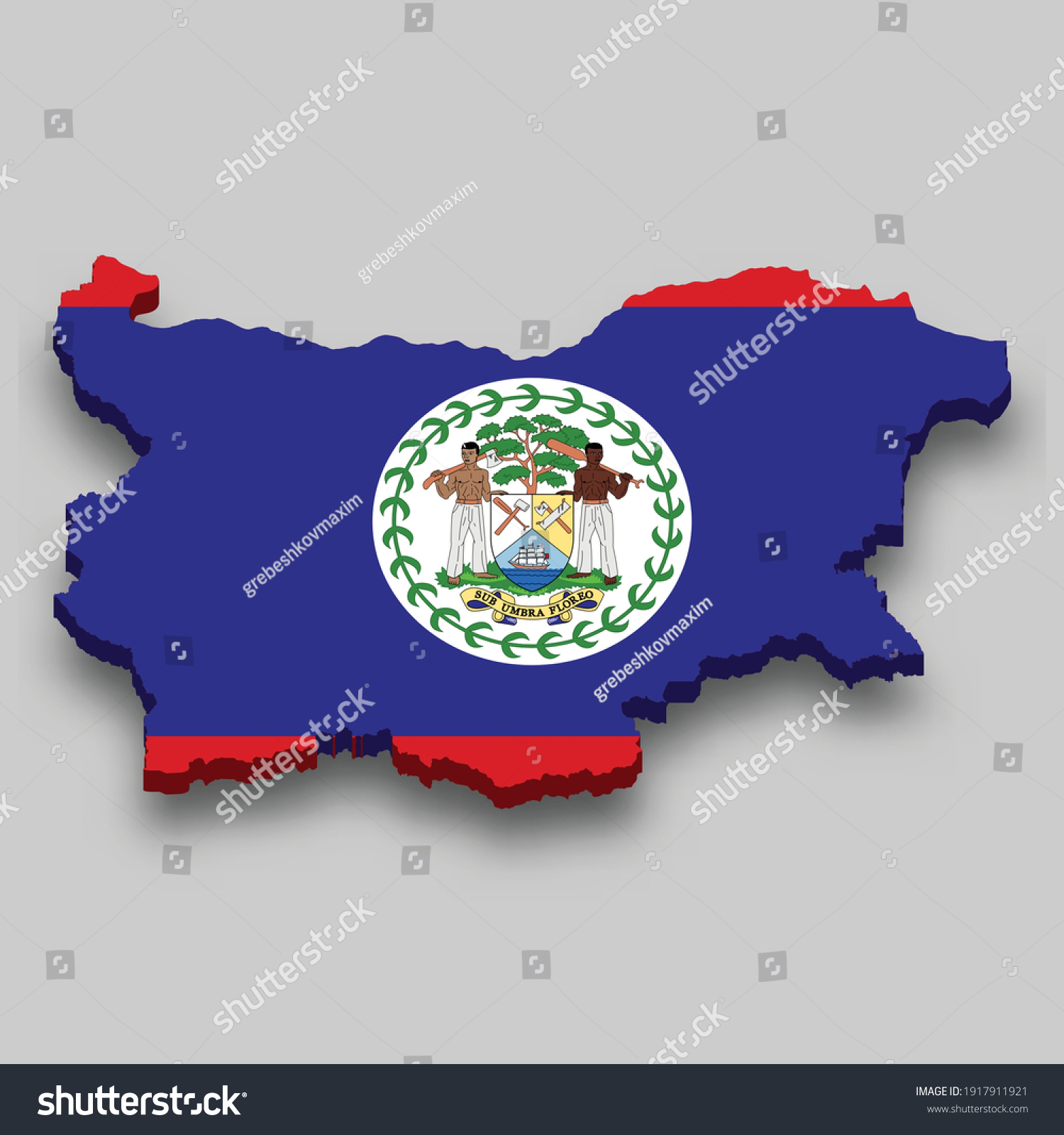 recommend clip art: 3d isometric Map of Belize with national flag. Vector Illustration.