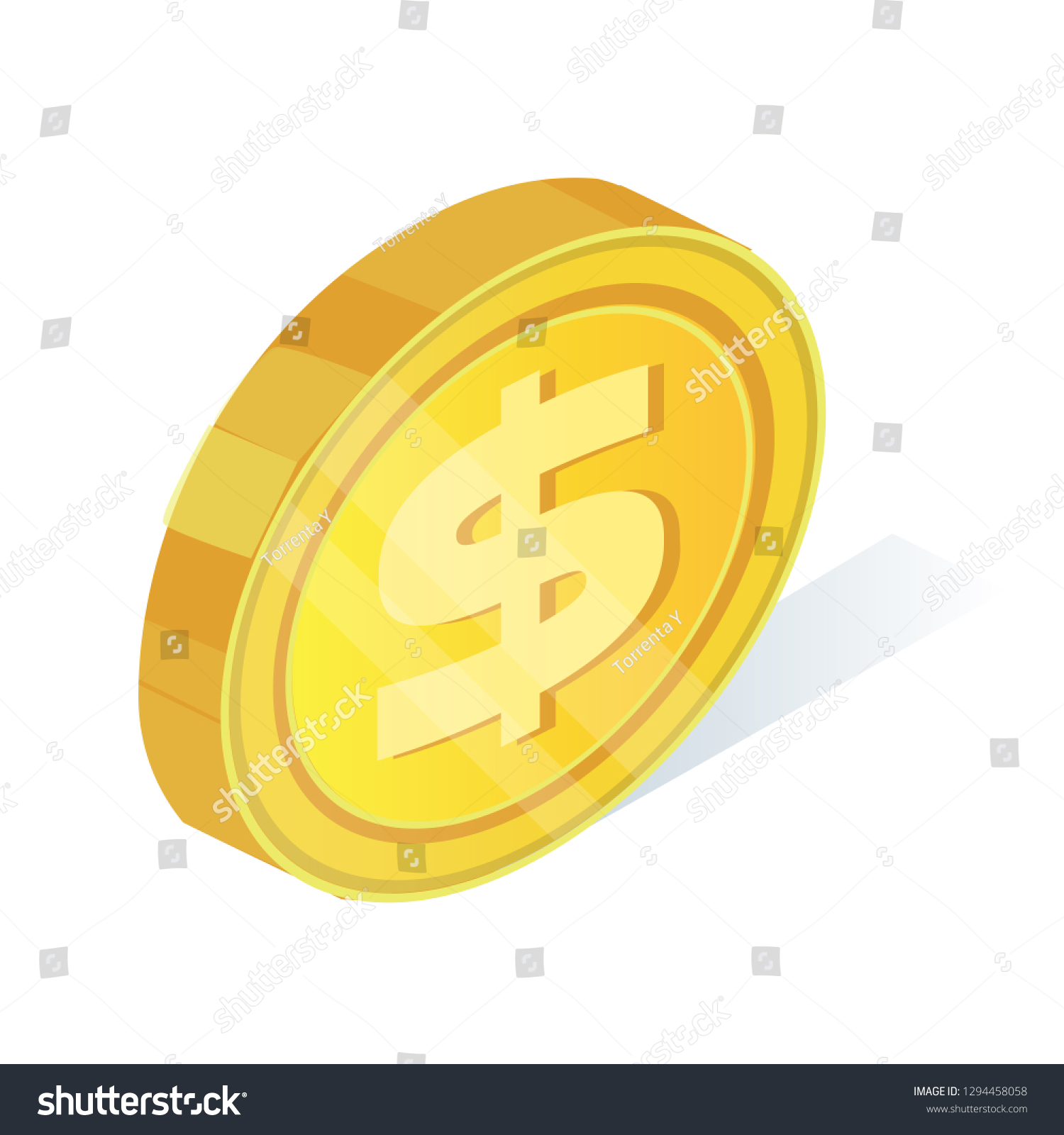 3d Isometric Physical Coins Digital Currency Stock Vector Royalty Free 1294458058