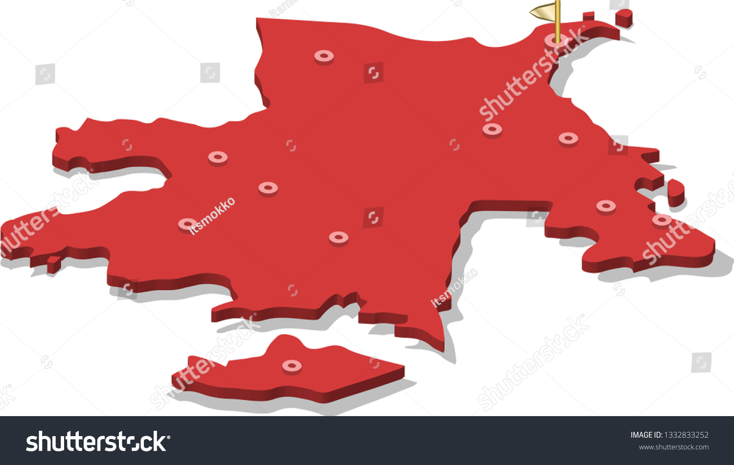 3d Isometric Volume View Map Azerbaijan Stock Vector (Royalty Free ...