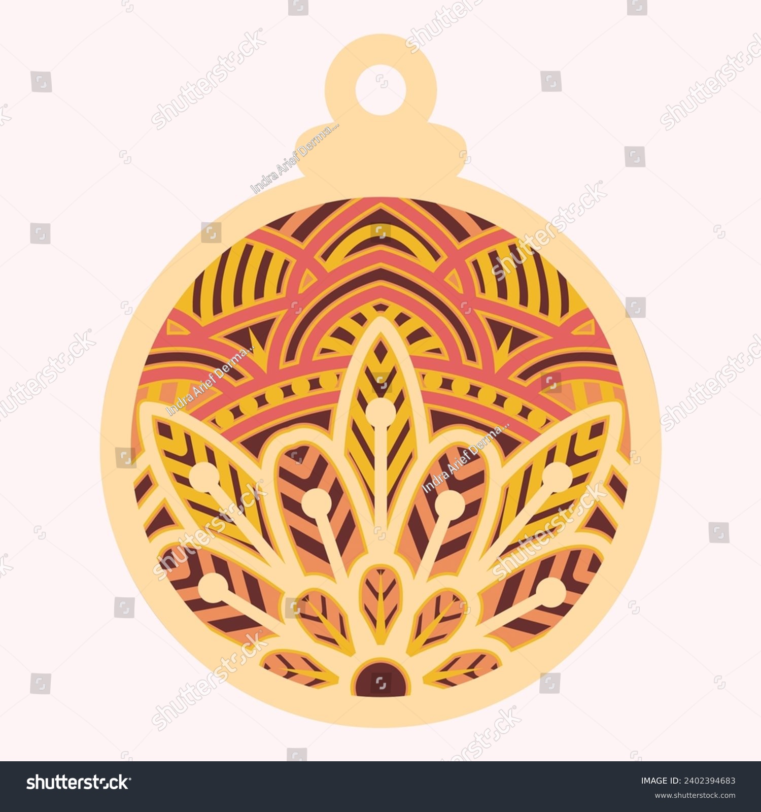 SVG of 3D Layered Christmas Ornaments Set svg