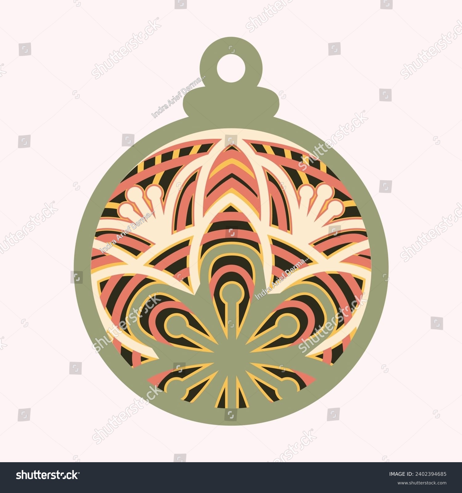 SVG of 3D Layered Christmas Ornaments Set svg