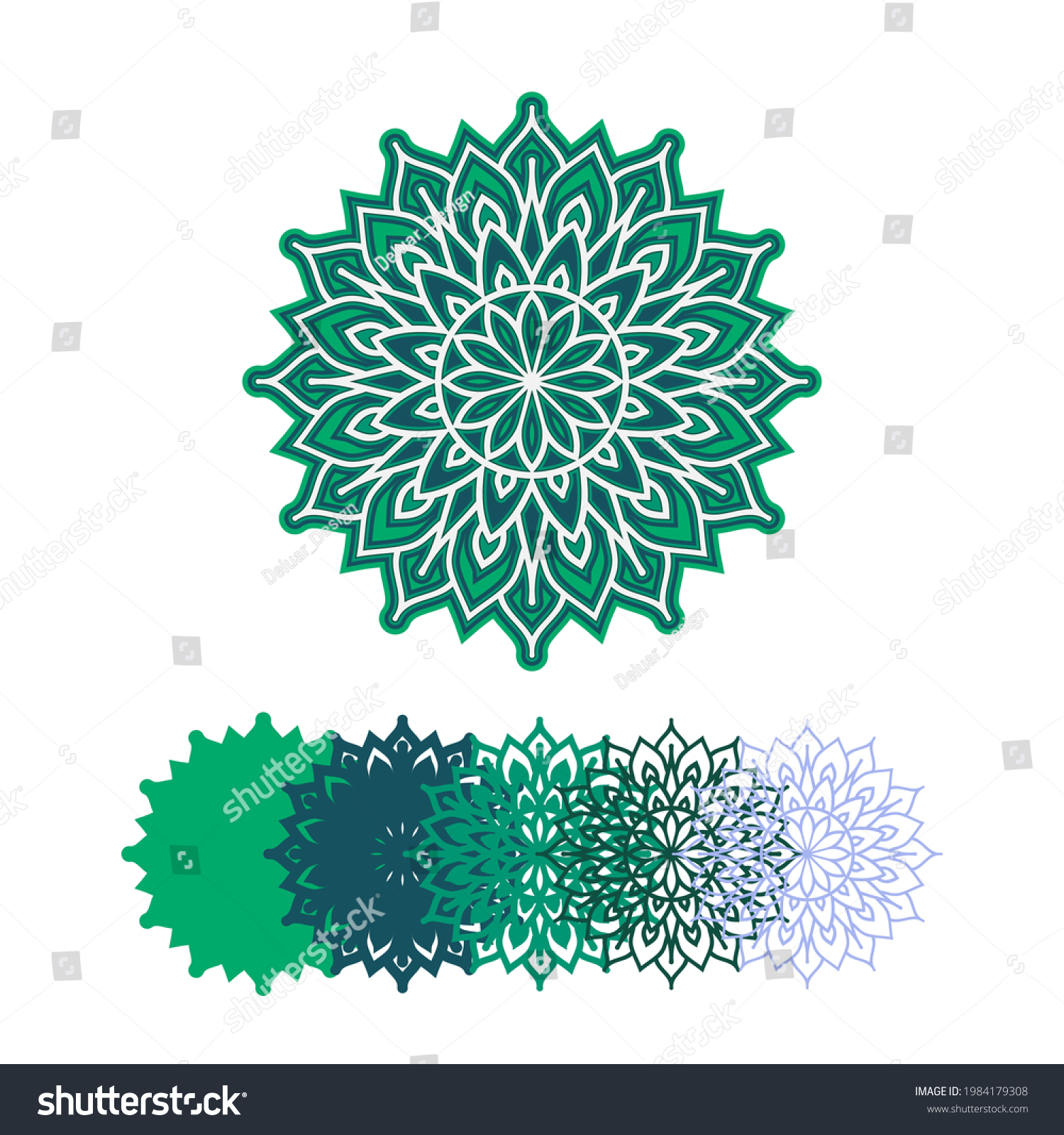 SVG of 3d Layered Mandala Art. Five layers. Multilayer elements for paper cutting or machine cutting– 3d SVG Flowers svg