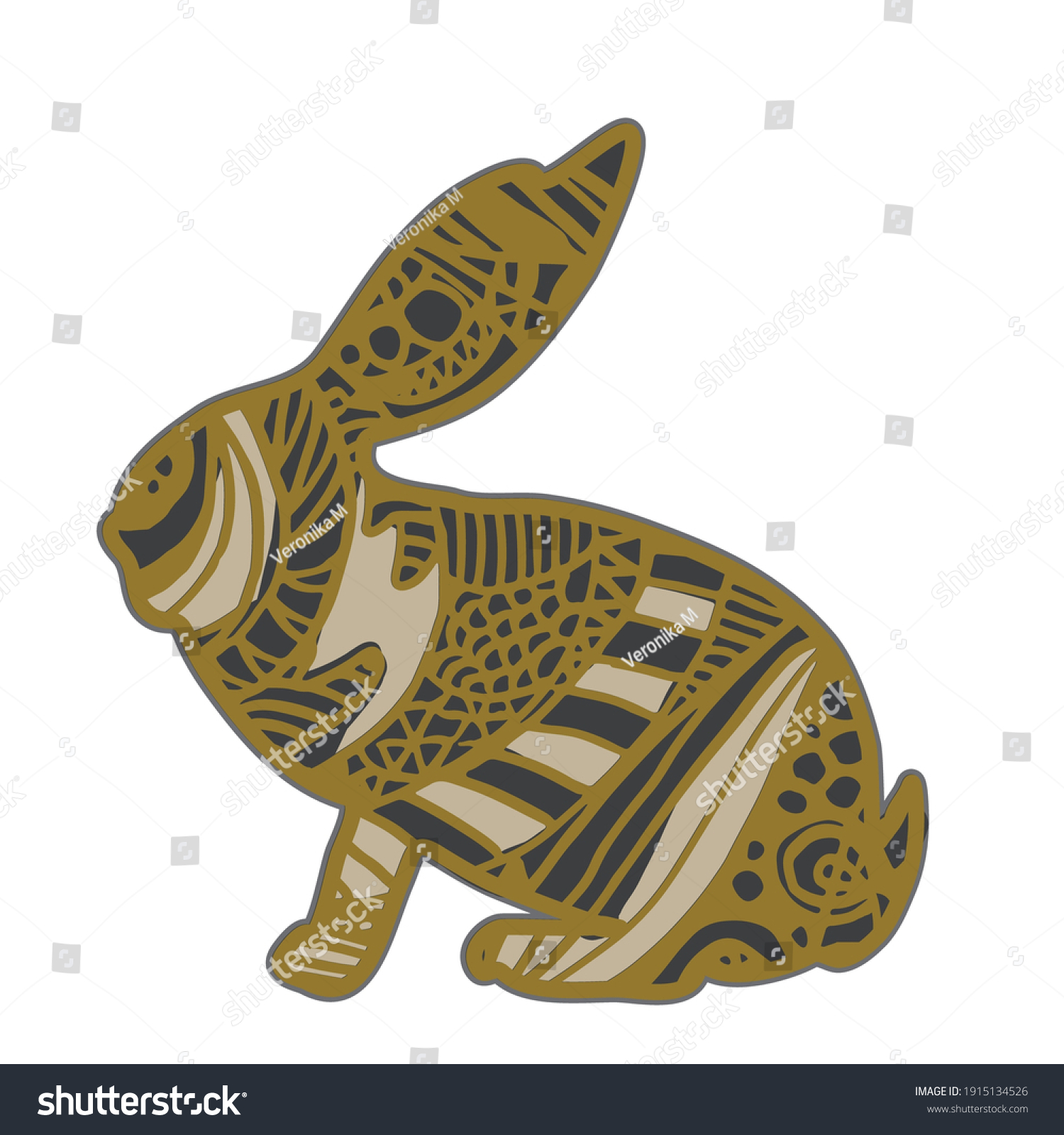 SVG of 3D layered mandala bunny illustration svg