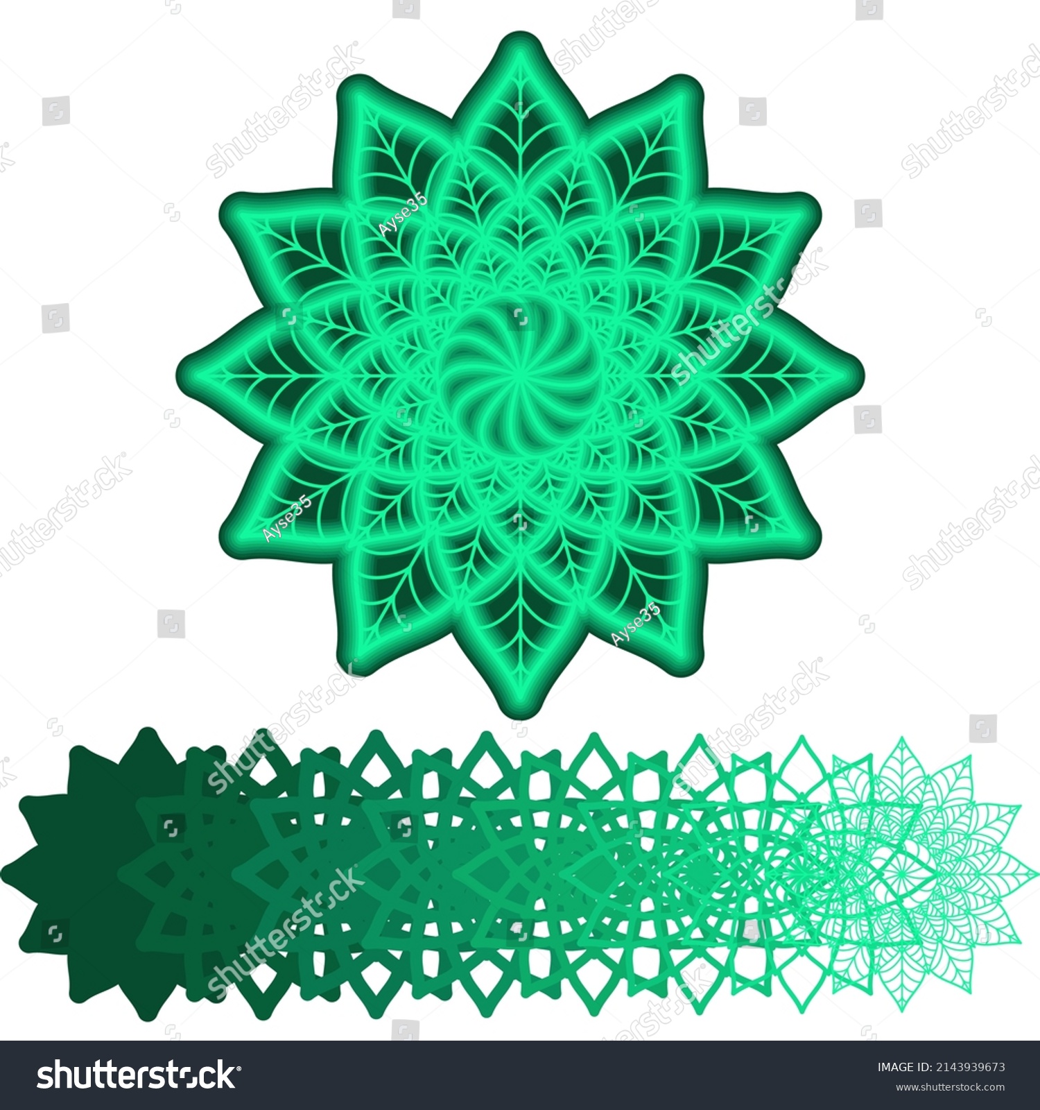 SVG of 3d Layered Mandala. Eps10 Mandala Multilayer Cut File, 8 layers. Multilayer elements for paper cutting or machine cutting. svg