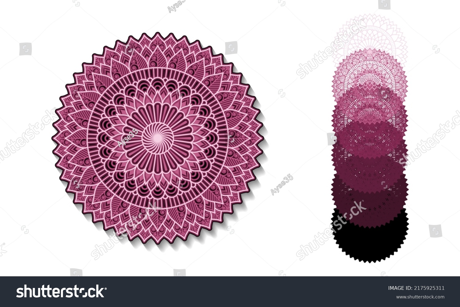 SVG of 3d Layered Mandala. Mandala Multilayer Cut File, six layers. Multilayer elements for paper cutting or machine cutting. EPS 10  svg