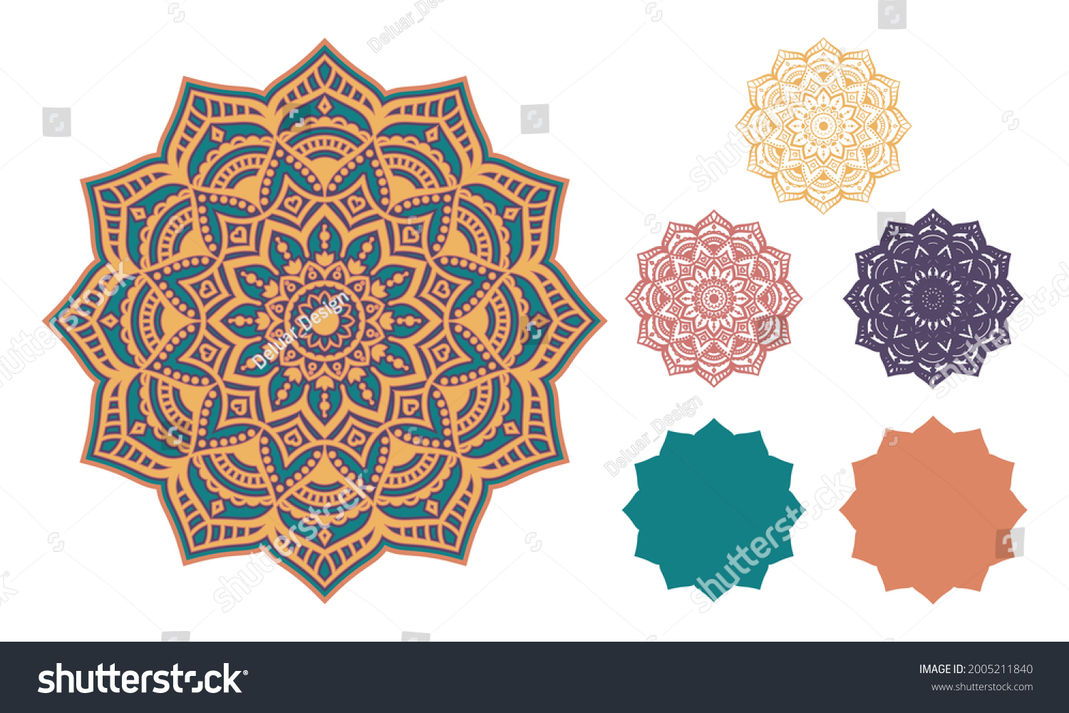 SVG of 3d Layered Mandala SVG. Mandala Multilayer Cut File, Five layers. Multilayer elements for paper cutting or machine cutting– 3d SVG Flowers svg