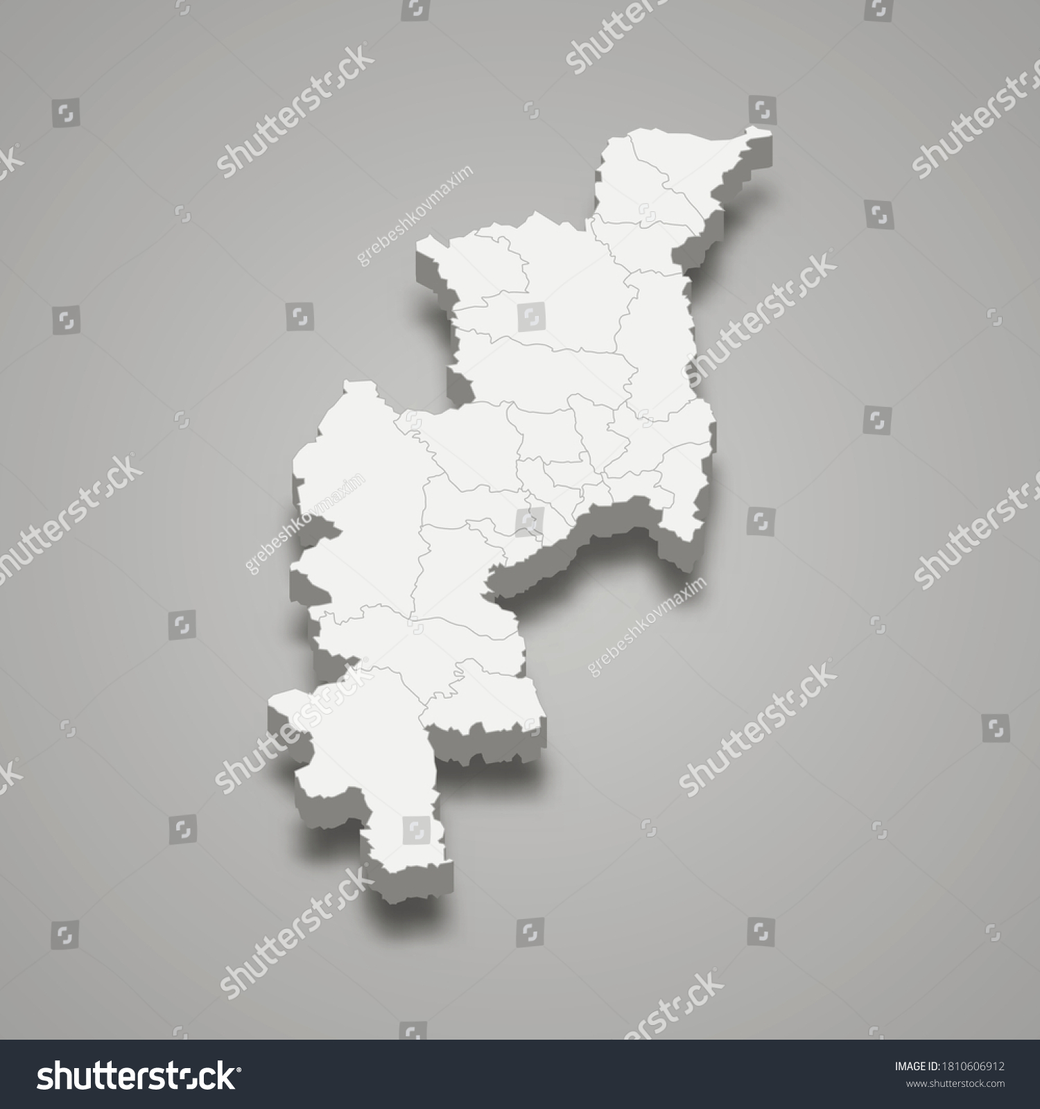 SVG of 3d map of Chiang Mai is a province of Thailand. Vector illustration svg