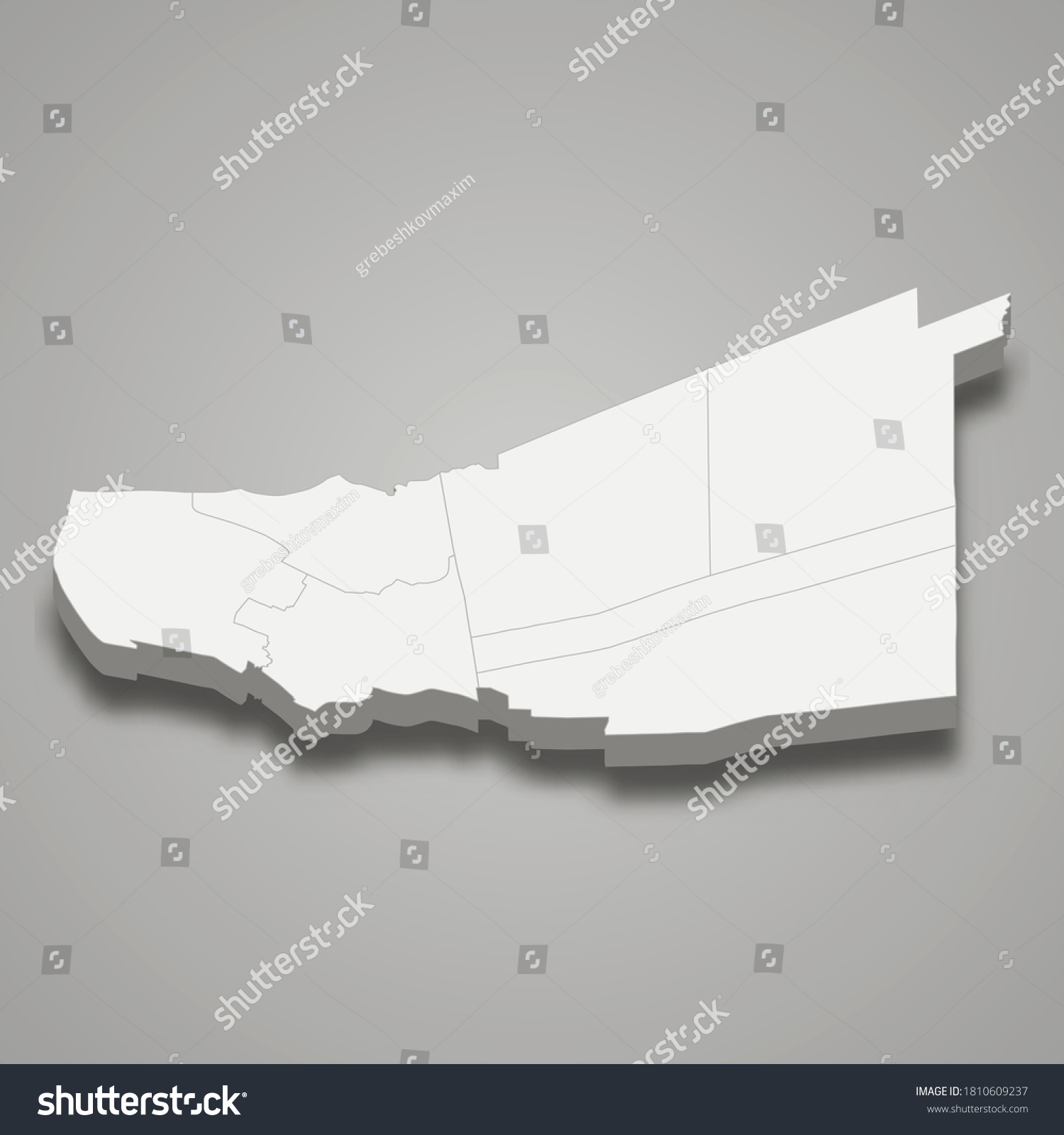 3d Map Pathum Thani Province Thailand Stock Vector Royalty Free