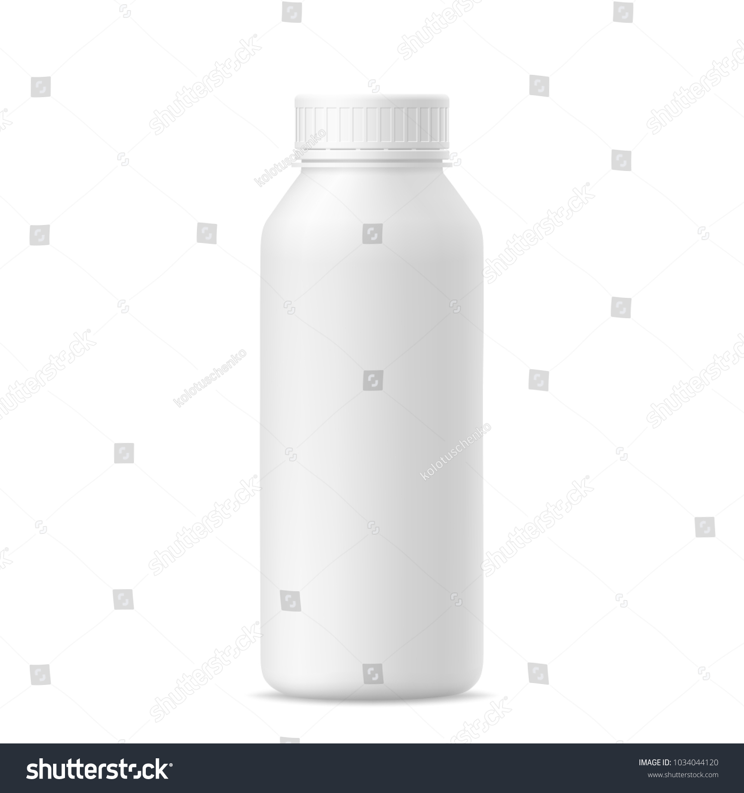 SVG of 3d mockup of plastic milk, yogurt, drink, shampoo bottle with lid on white background. Vector illustration of package for liquid. Template for your design. svg