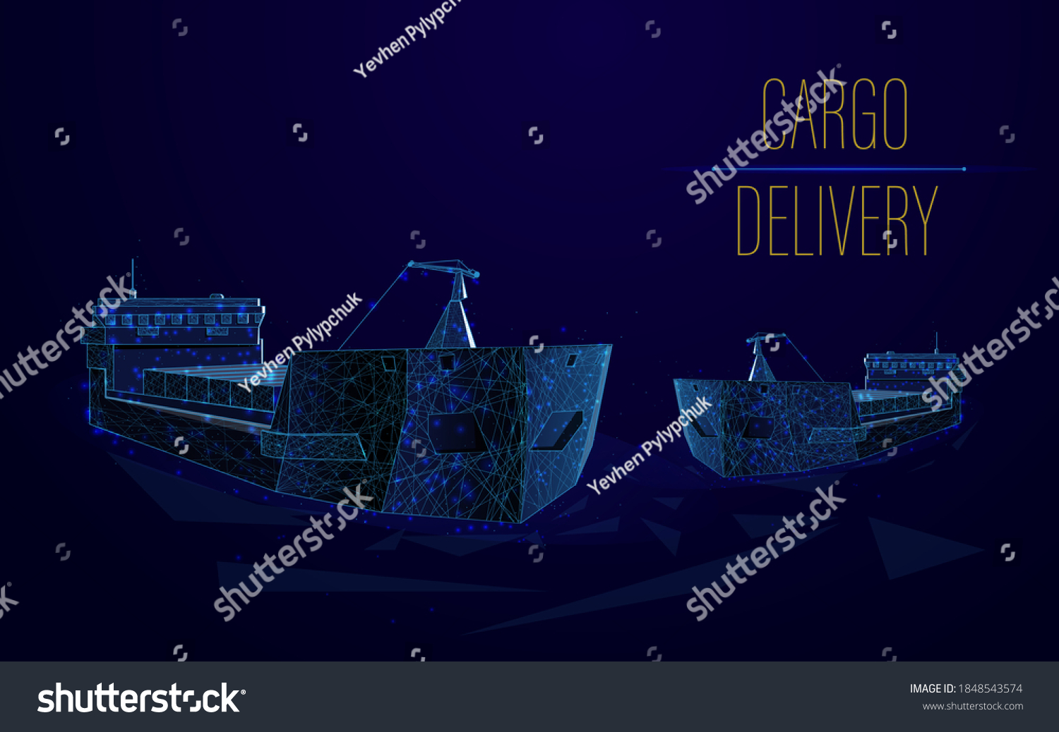 3d Model Ship Containers On Board Stock Vector (Royalty Free ...