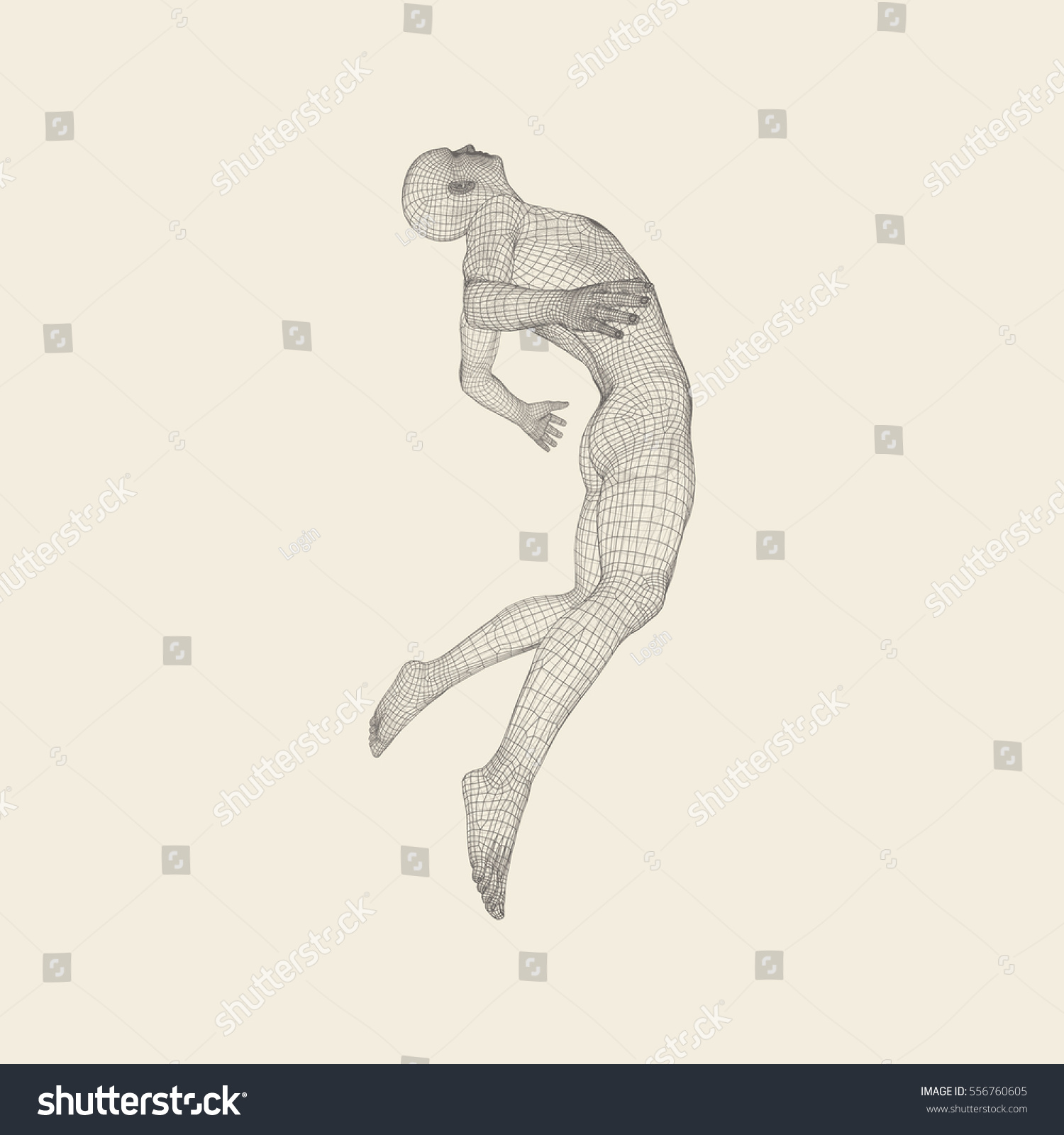 Download 3d Model Man Human Body Design Stock Vector 556760605 ...