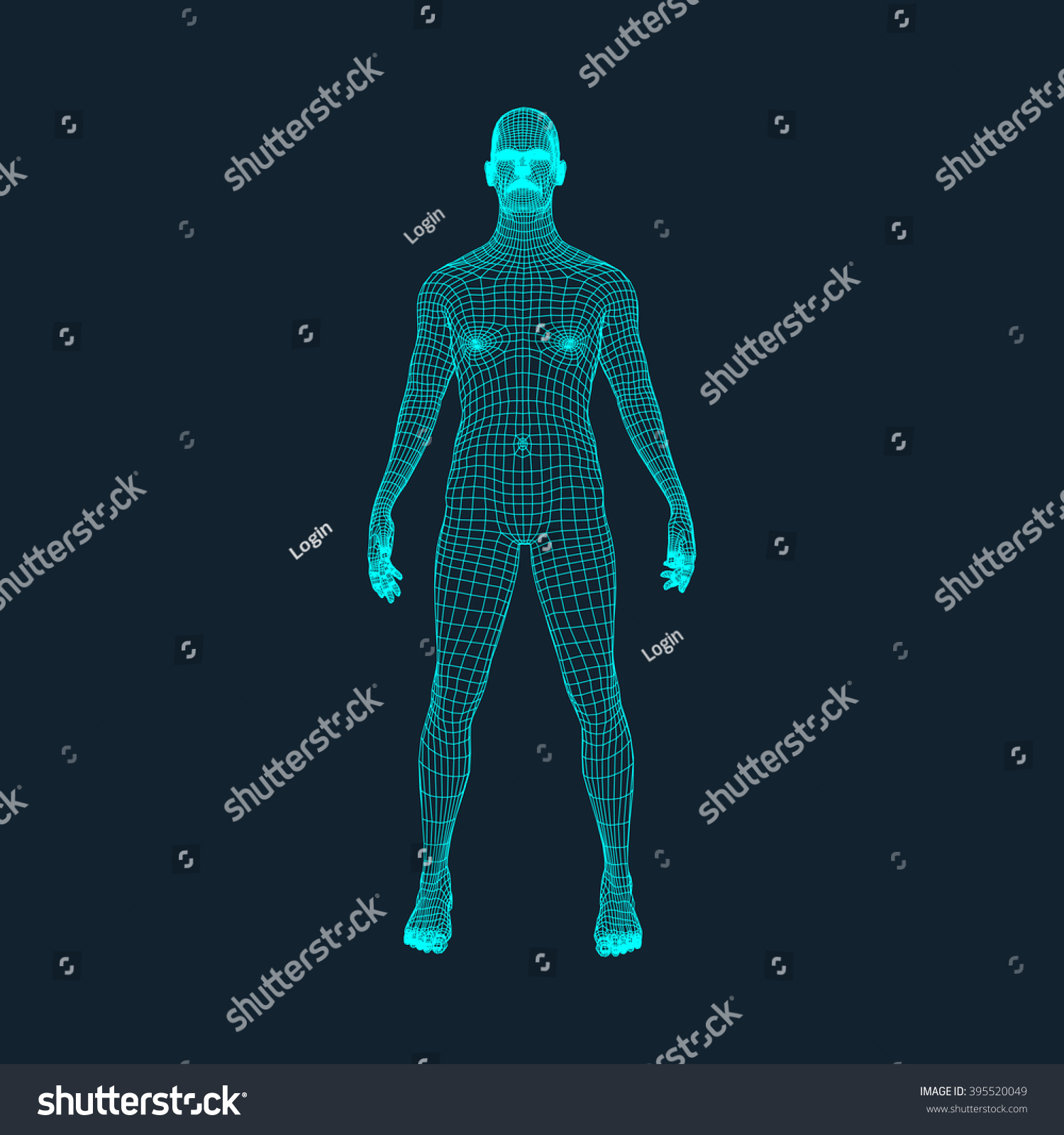 3d Model Man Polygonal Design Geometric Stock Vector (Royalty Free ...